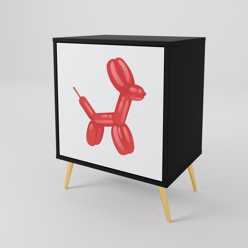 CHILDHOOD MEMORY Aparador de 1 Porta em Acabamento Preto