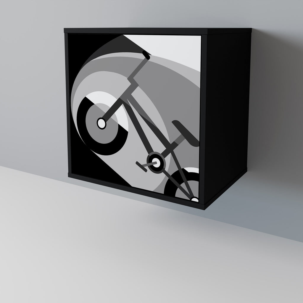 BIKE ENERGY Aparador de 1 Porta em Acabamento Preto