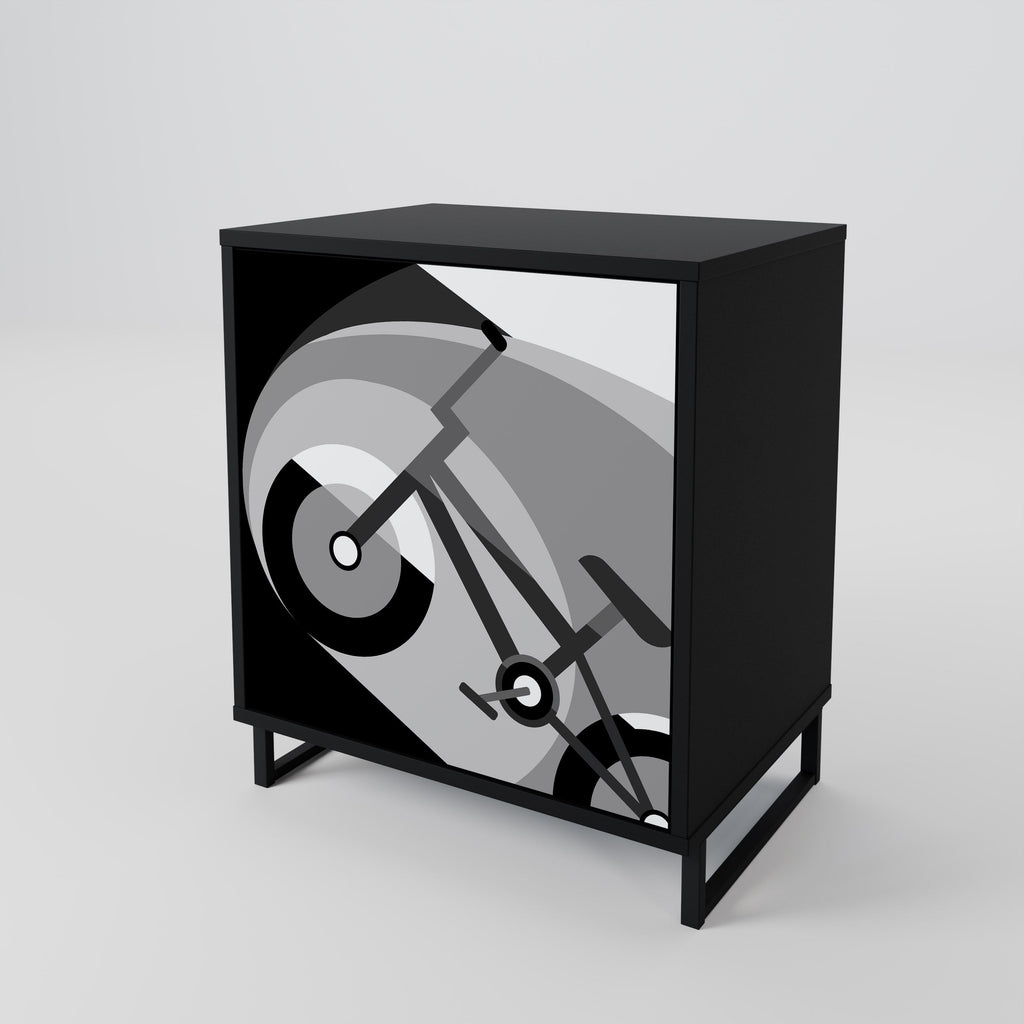 BIKE ENERGY Aparador de 1 Porta em Acabamento Preto