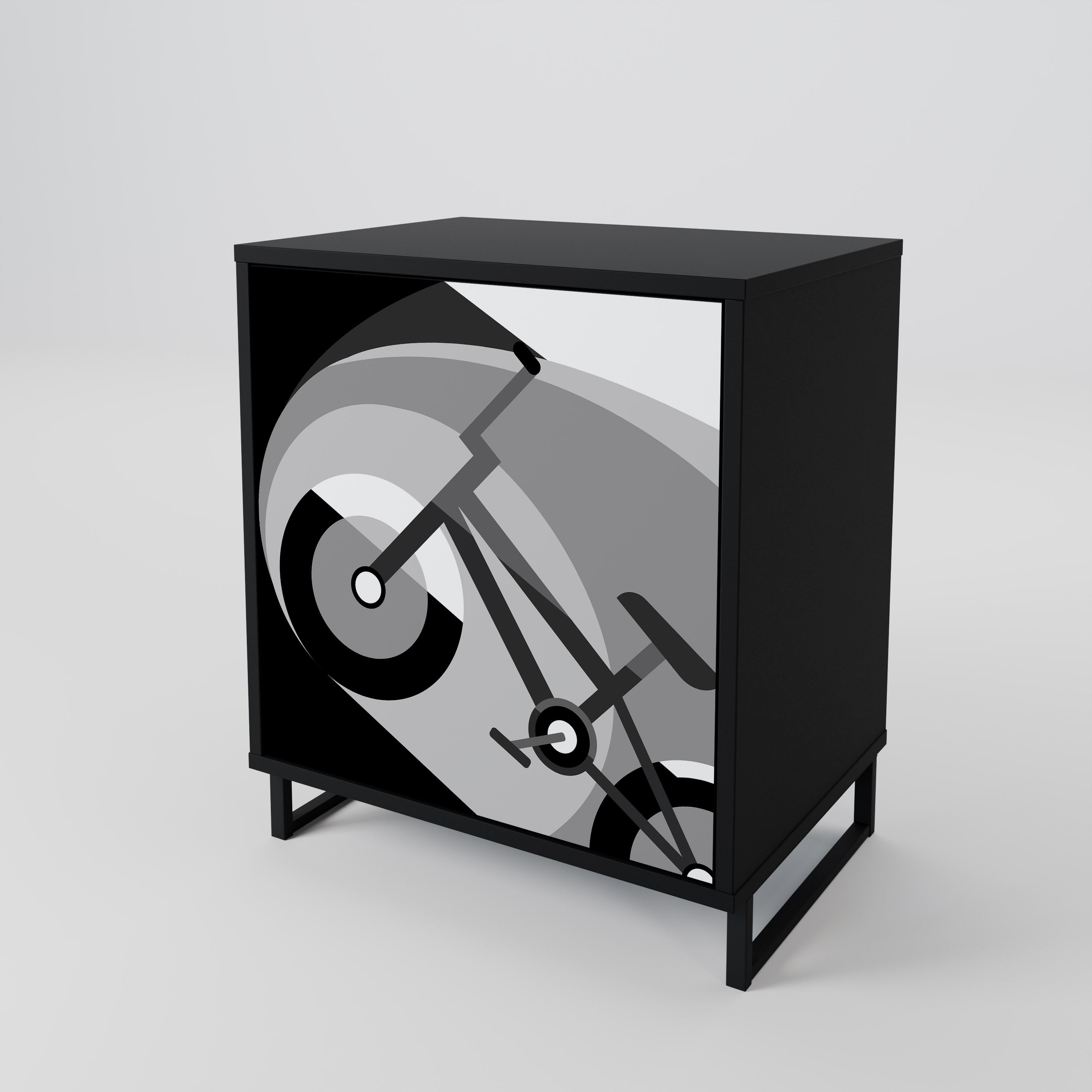 BIKE ENERGY Aparador de 1 Porta em Acabamento Preto