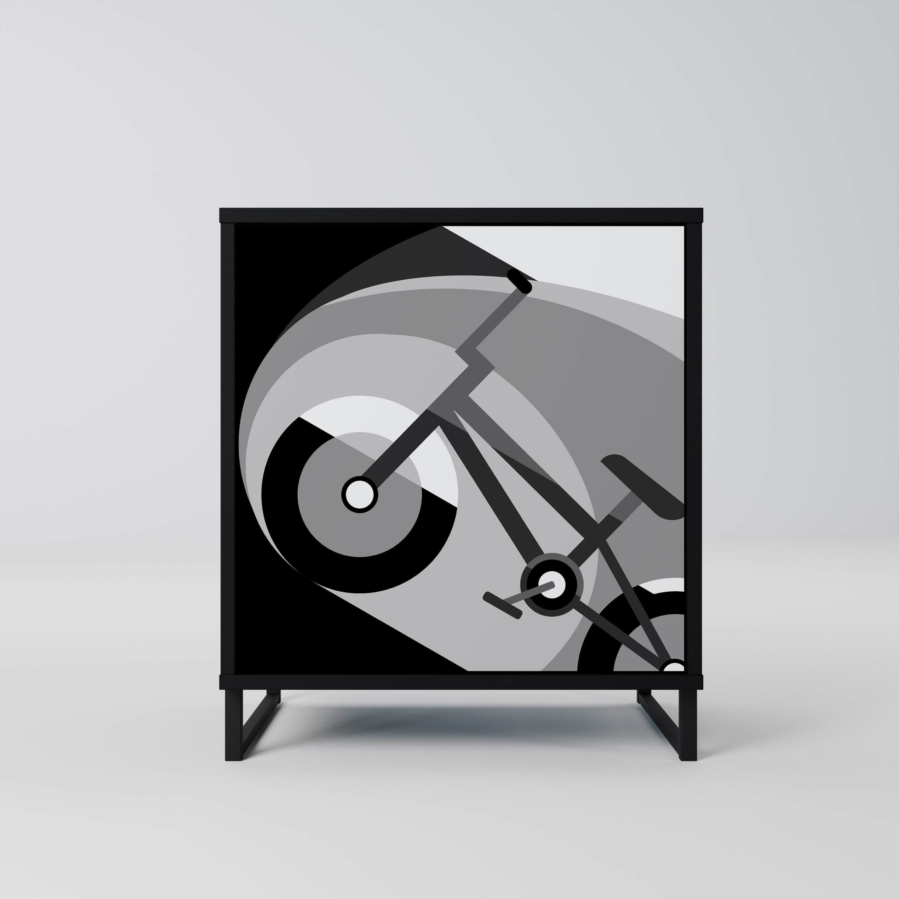 BIKE ENERGY Aparador de 1 Porta em Acabamento Preto