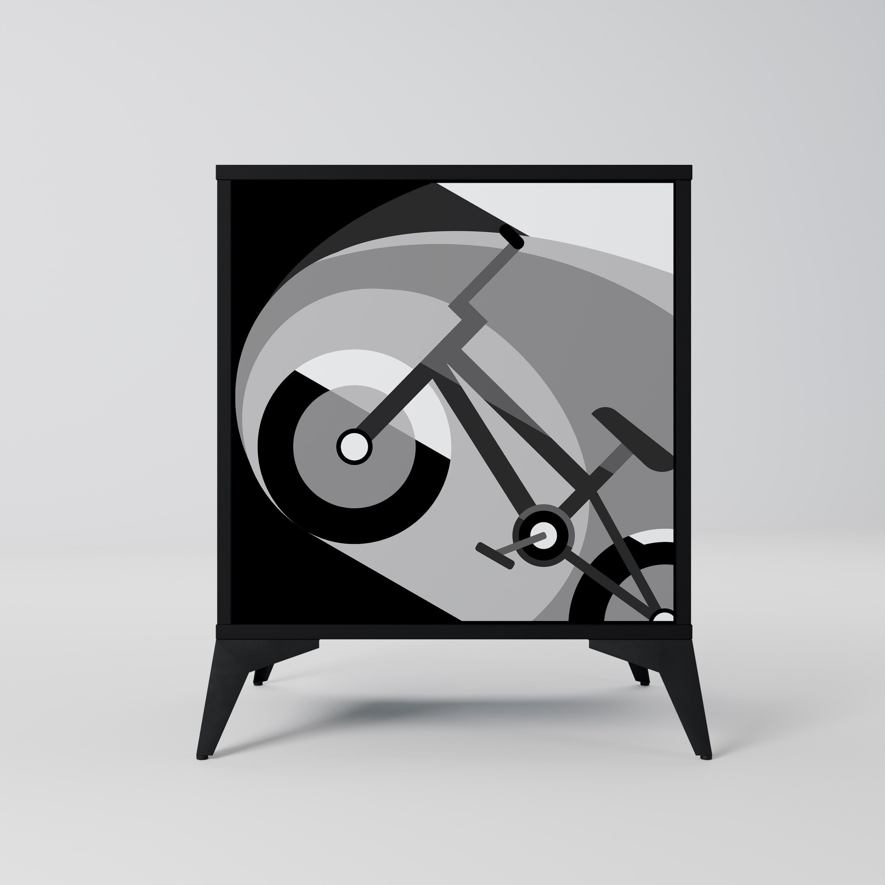 BIKE ENERGY Aparador de 1 Porta em Acabamento Preto