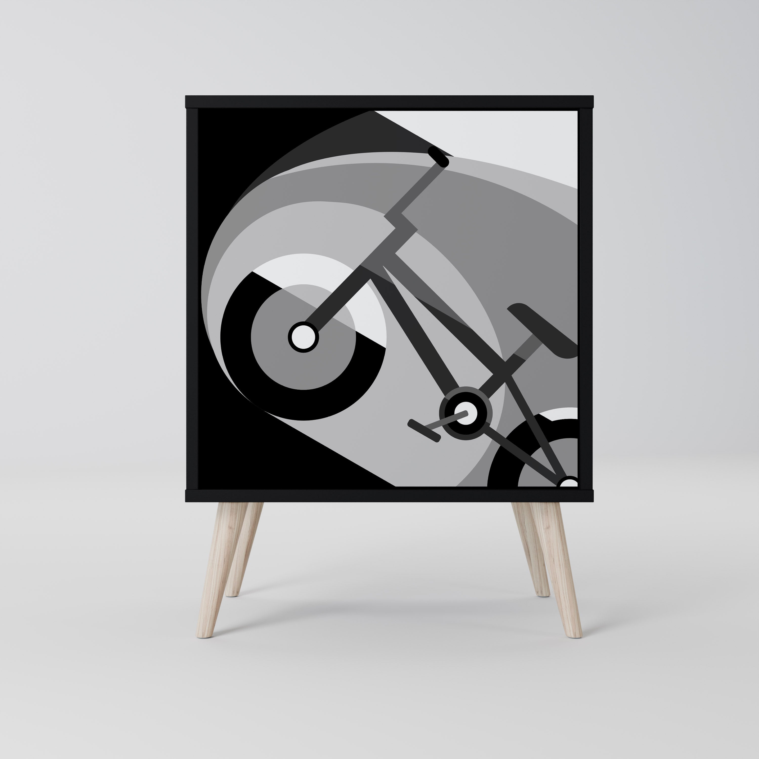 BIKE ENERGY Aparador de 1 Porta em Acabamento Preto