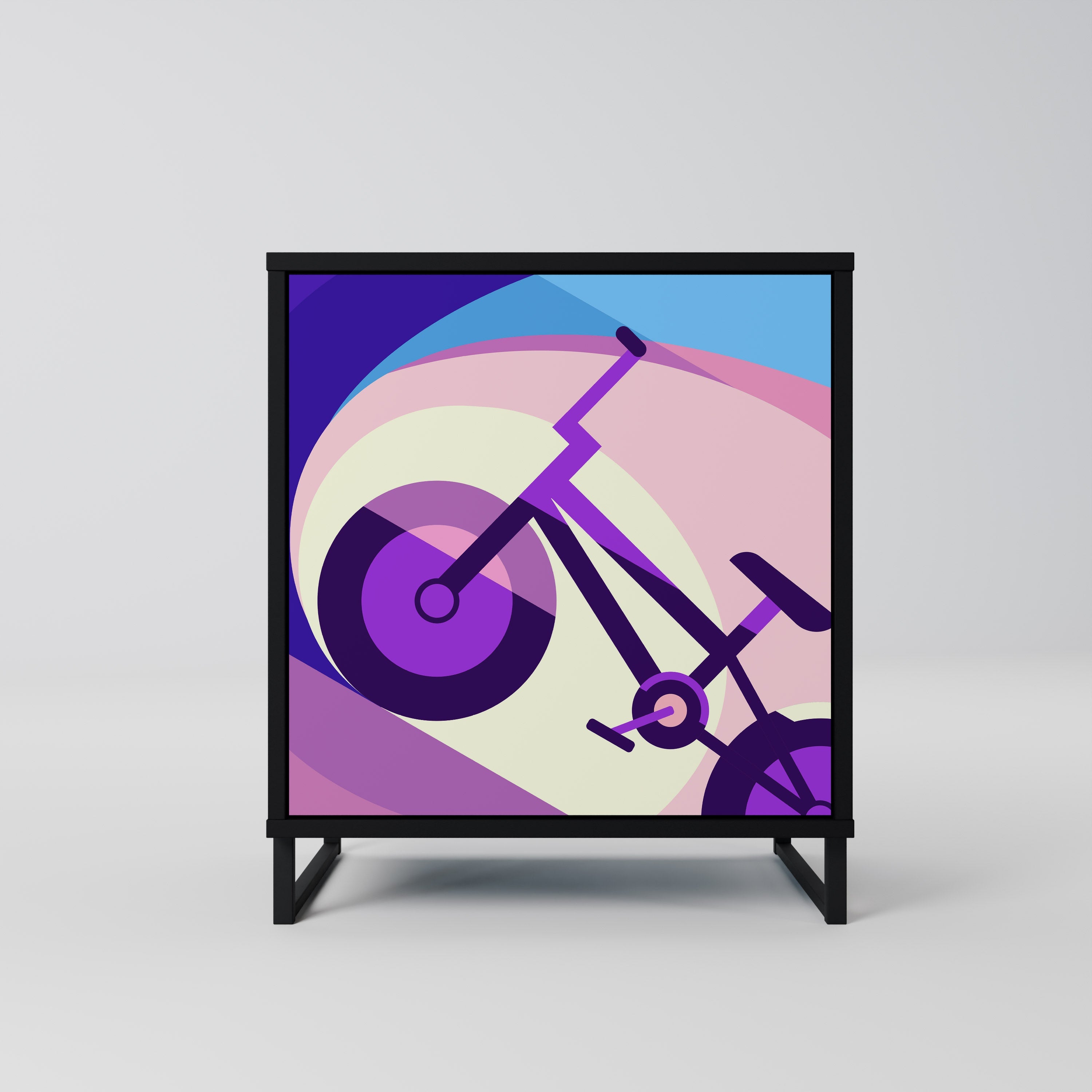 BIKE DREAMS Aparador de 1 Porta em Acabamento Preto