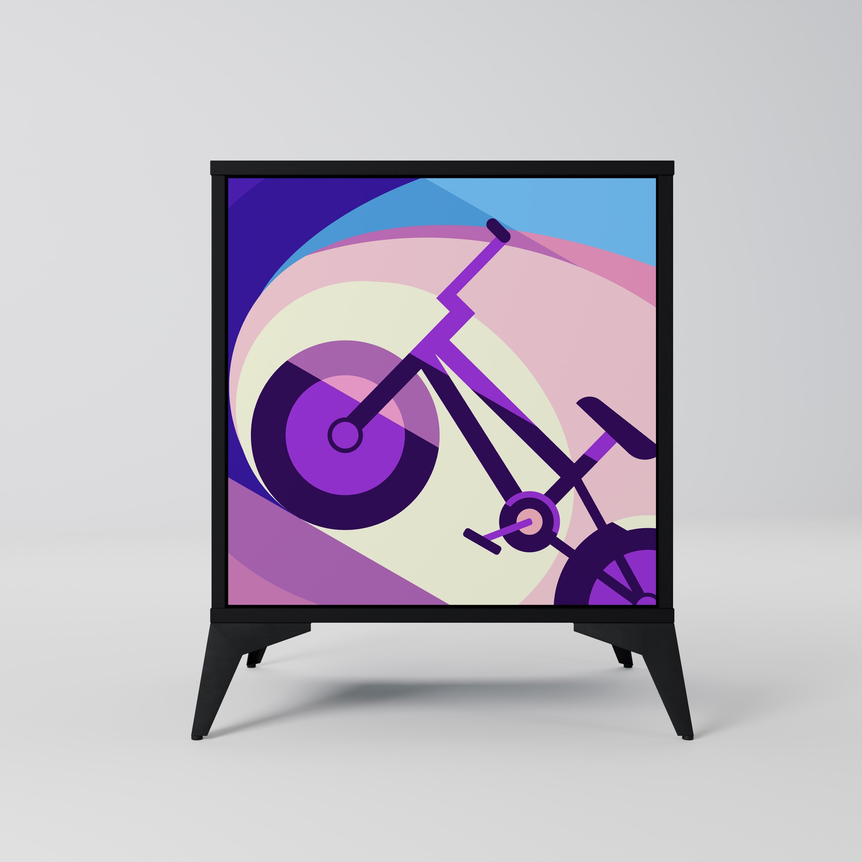 BIKE DREAMS Aparador de 1 Porta em Acabamento Preto