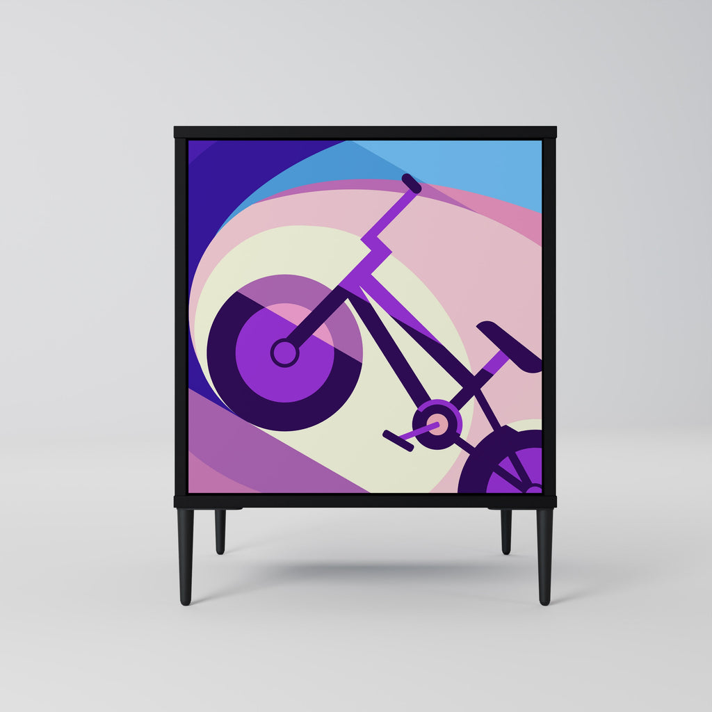 BIKE DREAMS Aparador de 1 Porta em Acabamento Preto