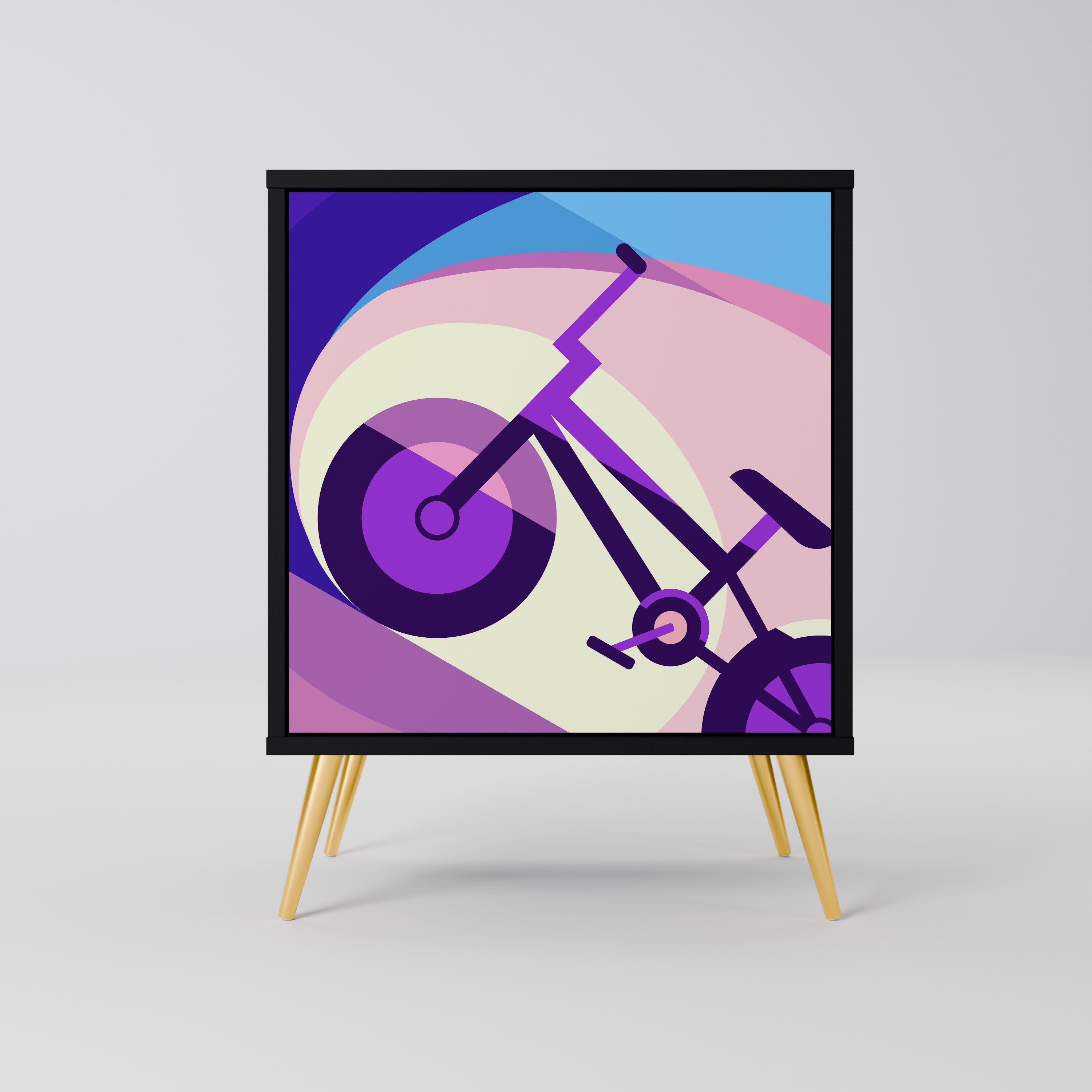 BIKE DREAMS Aparador de 1 Porta em Acabamento Preto