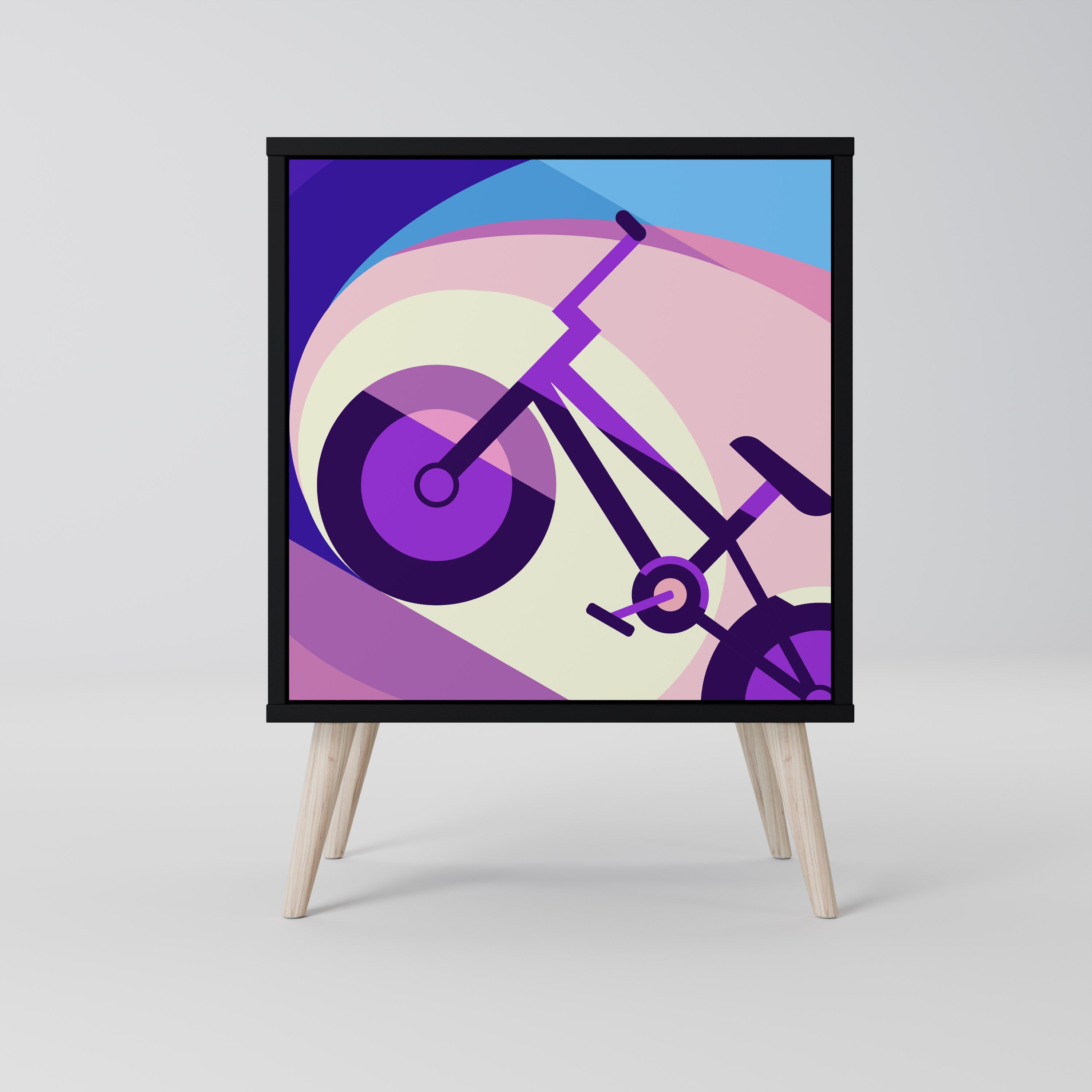 BIKE DREAMS Aparador de 1 Porta em Acabamento Preto