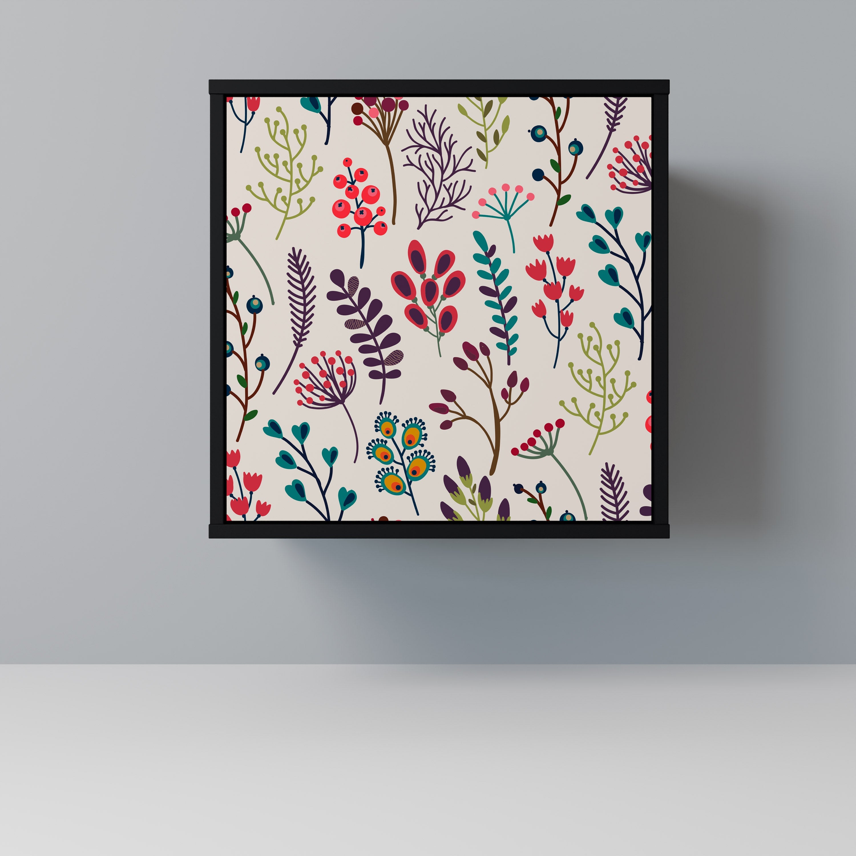 AUTUMN SUNDRIES Aparador de 1 Porta em Acabamento Preto