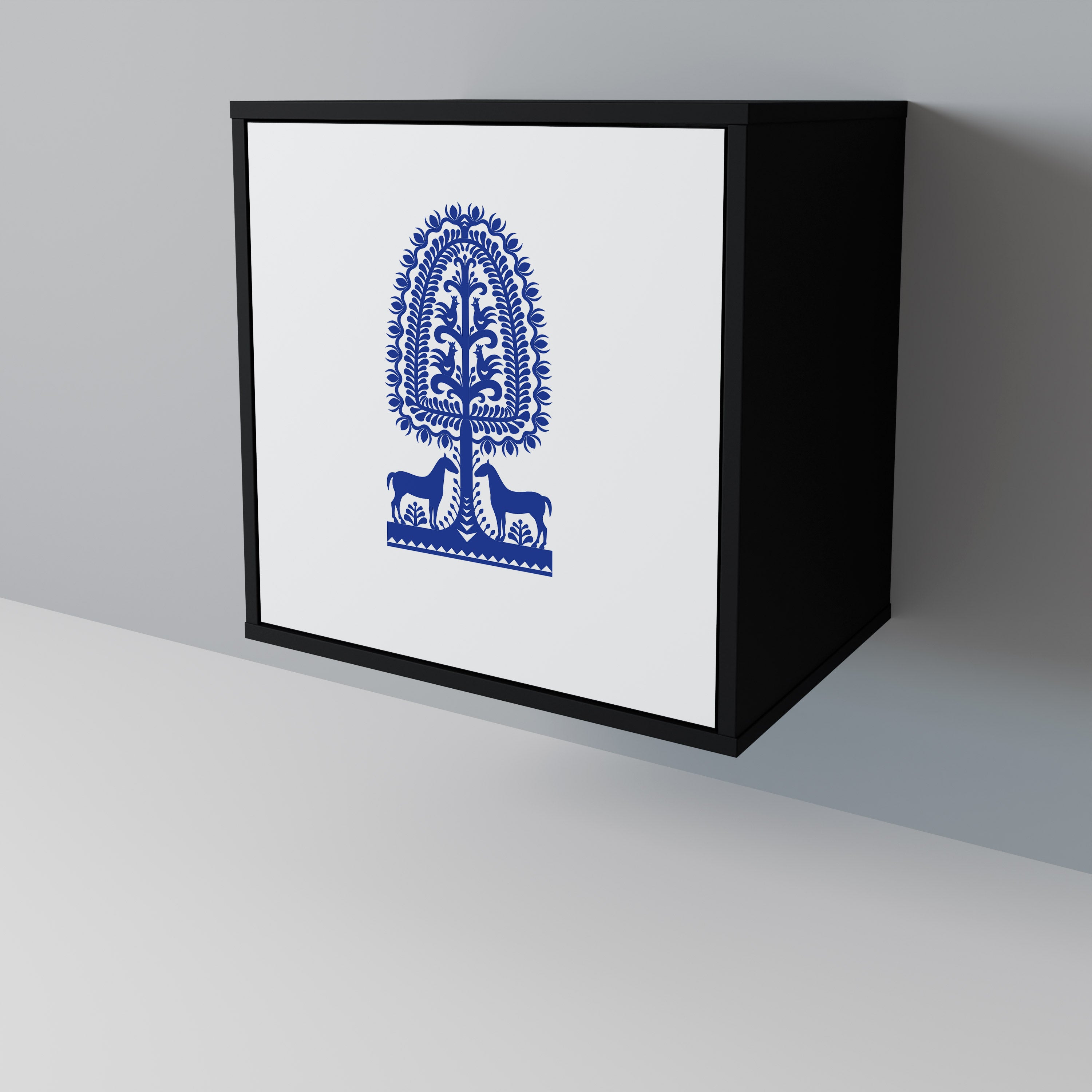 POLISH FOLK ART Aparador de 1 Porta