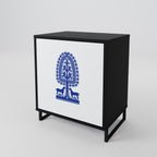 POLISH FOLK ART Aparador de 1 Porta em Acabamento Preto