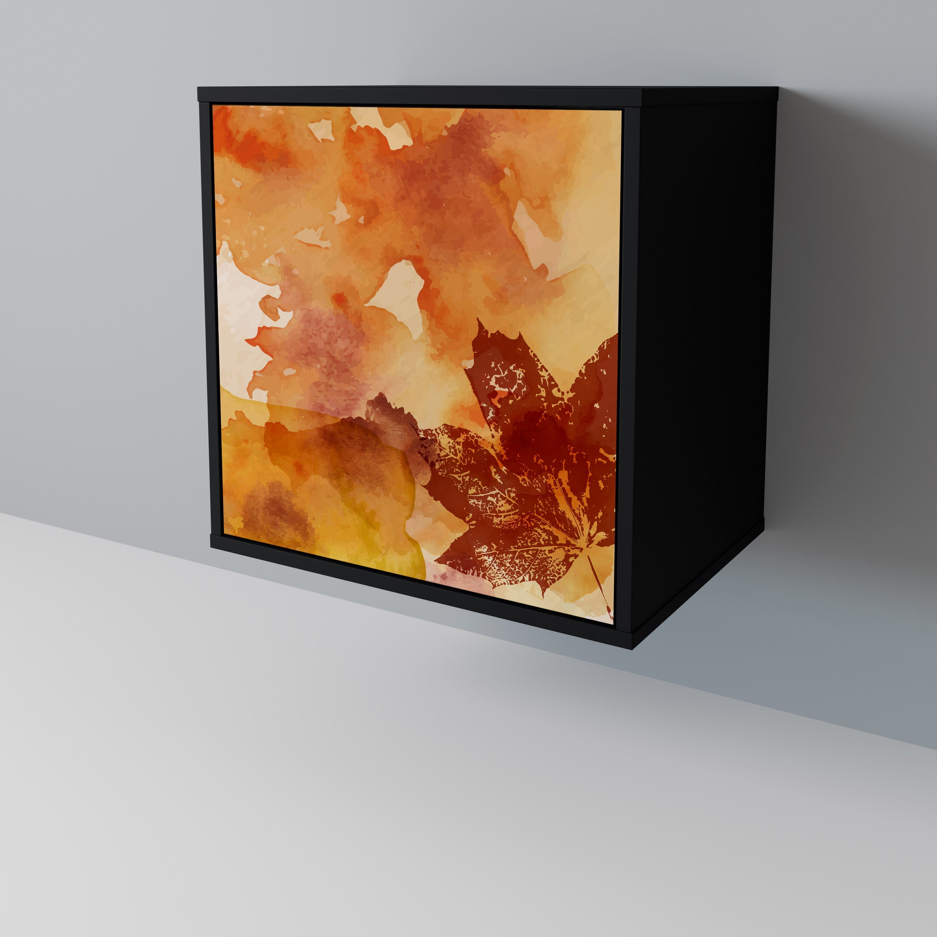 TRACES OF AUTUMN Aparador de 1 Porta em Acabamento Preto