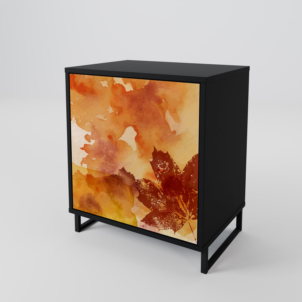TRACES OF AUTUMN Aparador de 1 Porta em Acabamento Preto