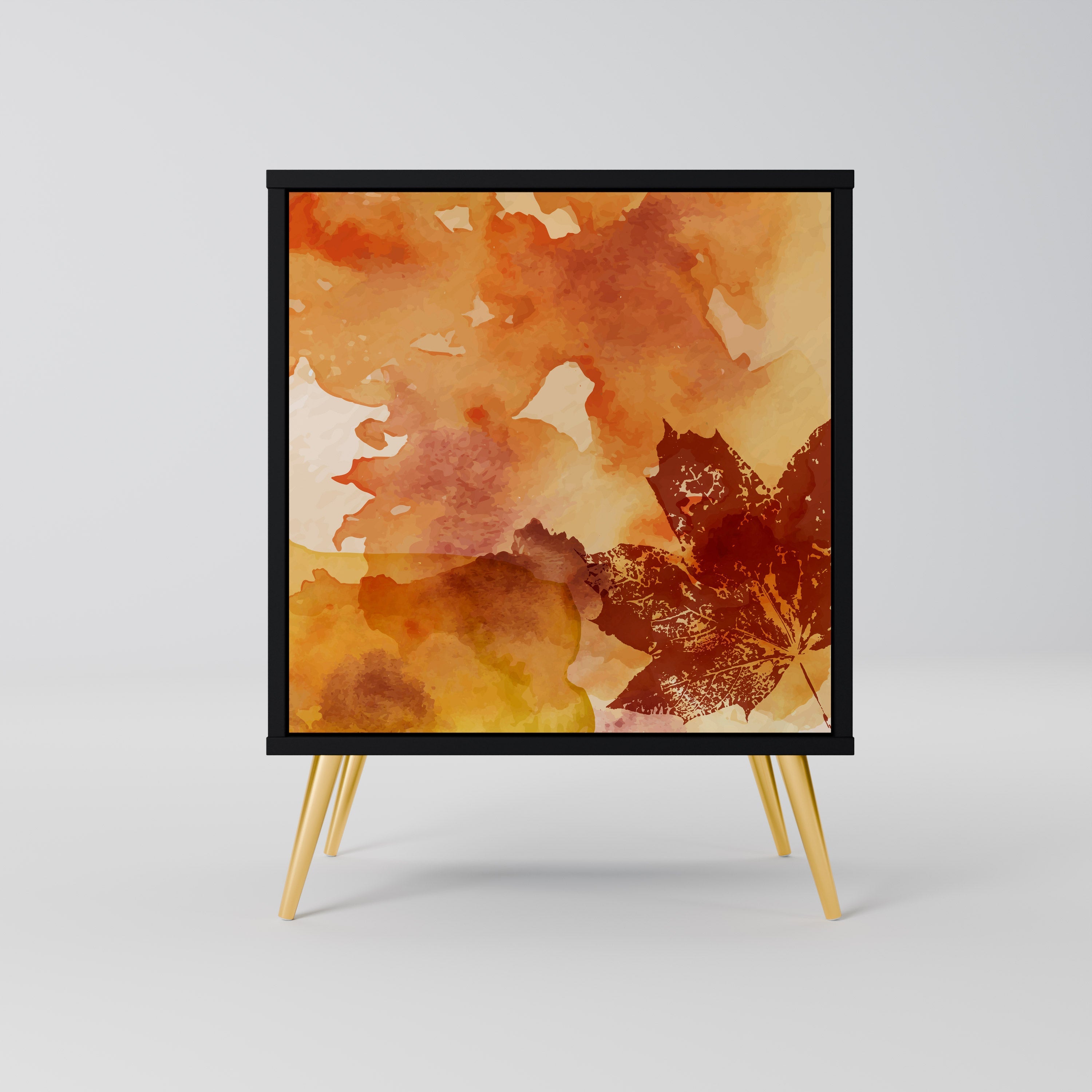 TRACES OF AUTUMN Aparador de 1 Porta em Acabamento Preto