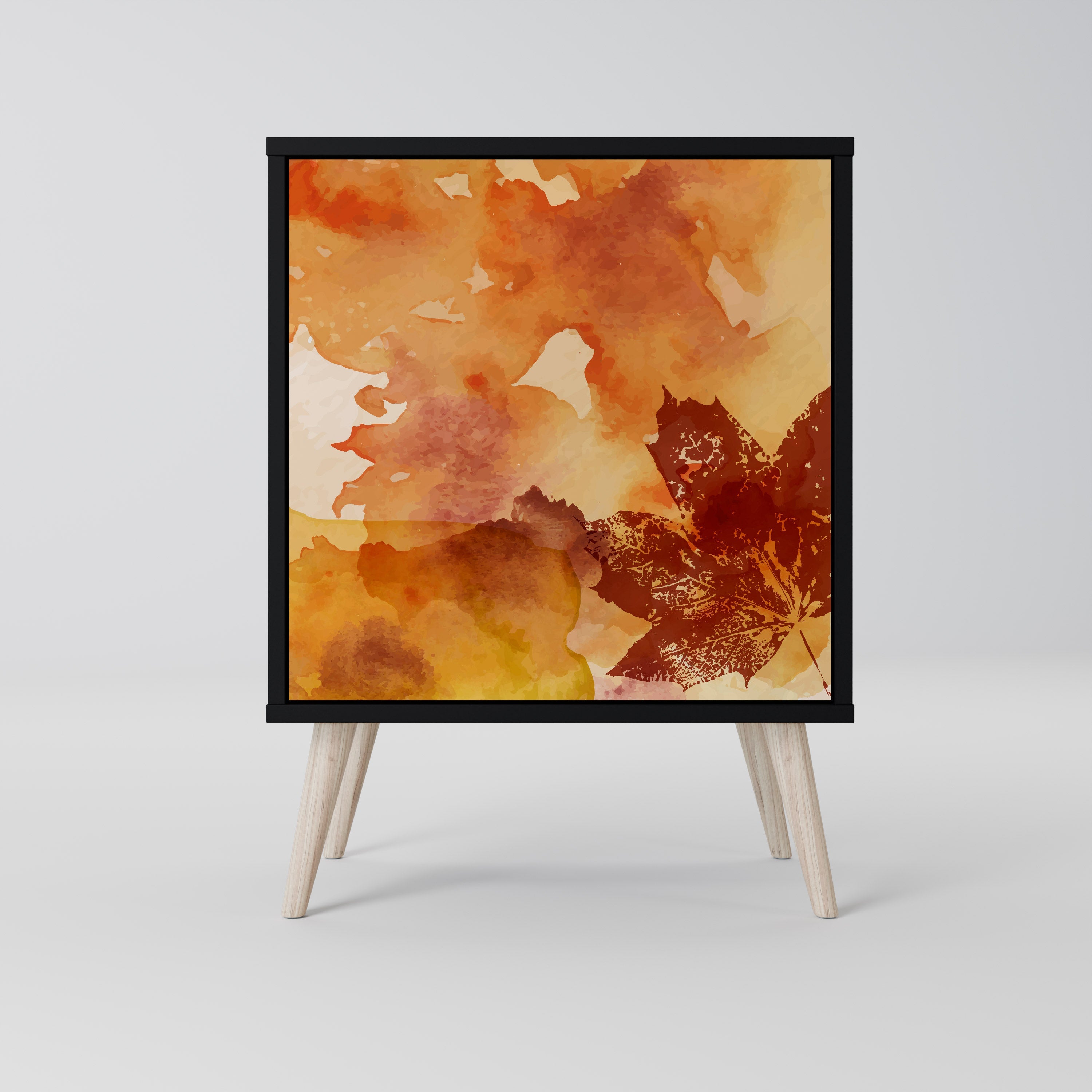 TRACES OF AUTUMN Aparador de 1 Porta em Acabamento Preto