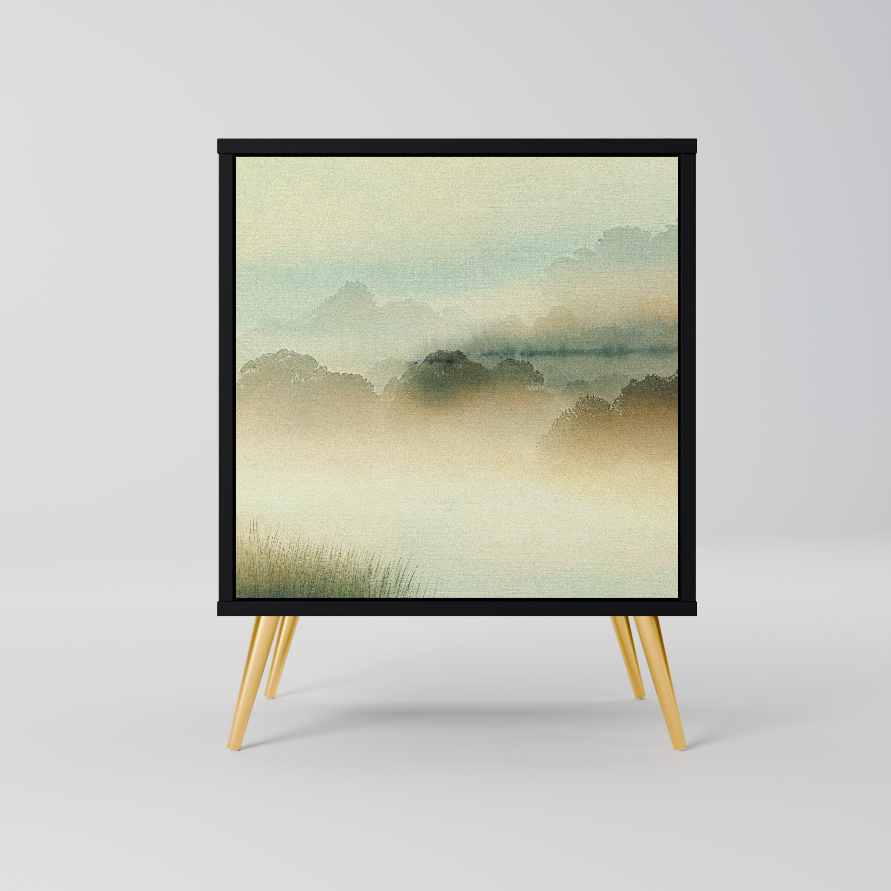 MORNING BY THE LAKE Aparador de 1 Porta em Acabamento Preto