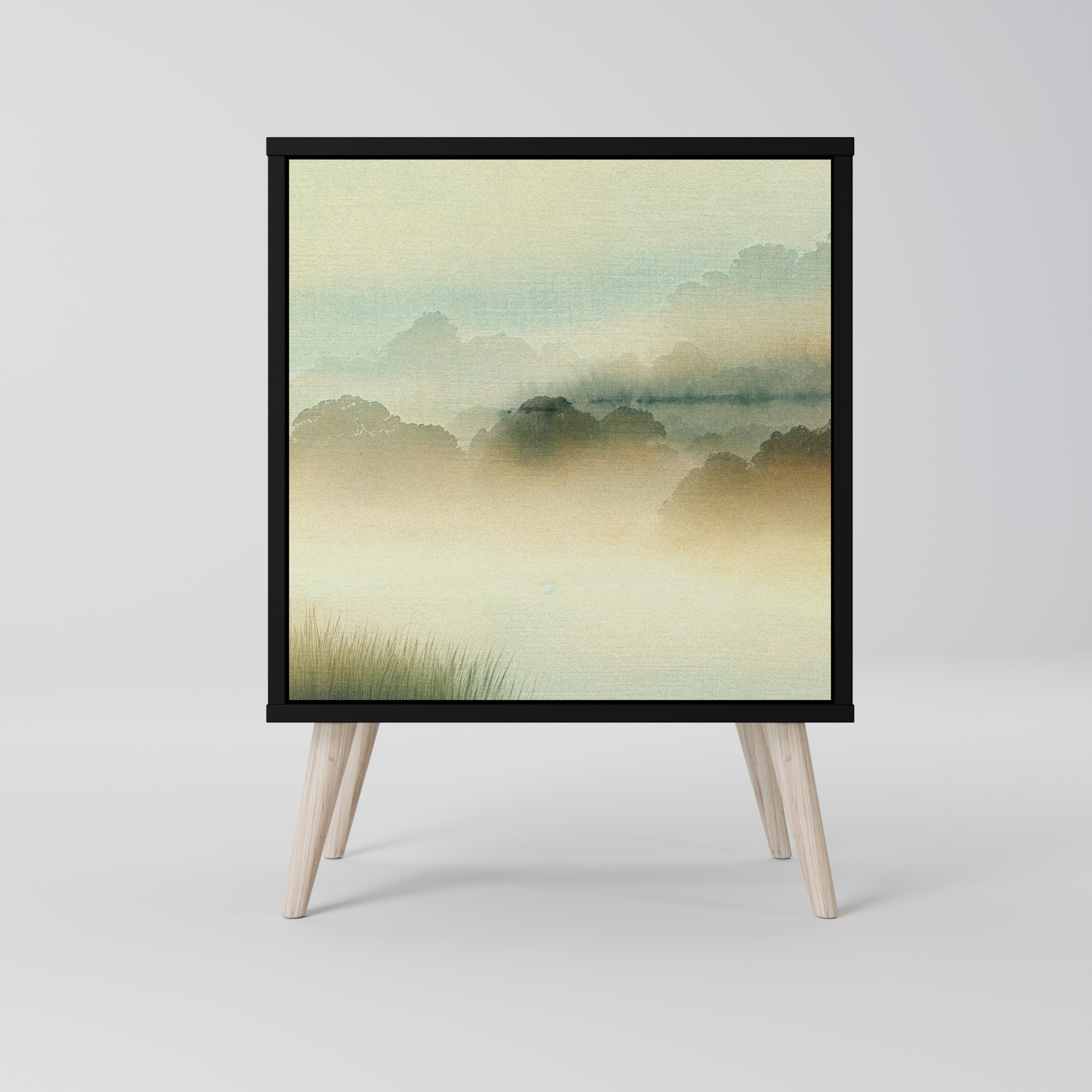 MORNING BY THE LAKE Aparador de 1 Porta em Acabamento Preto