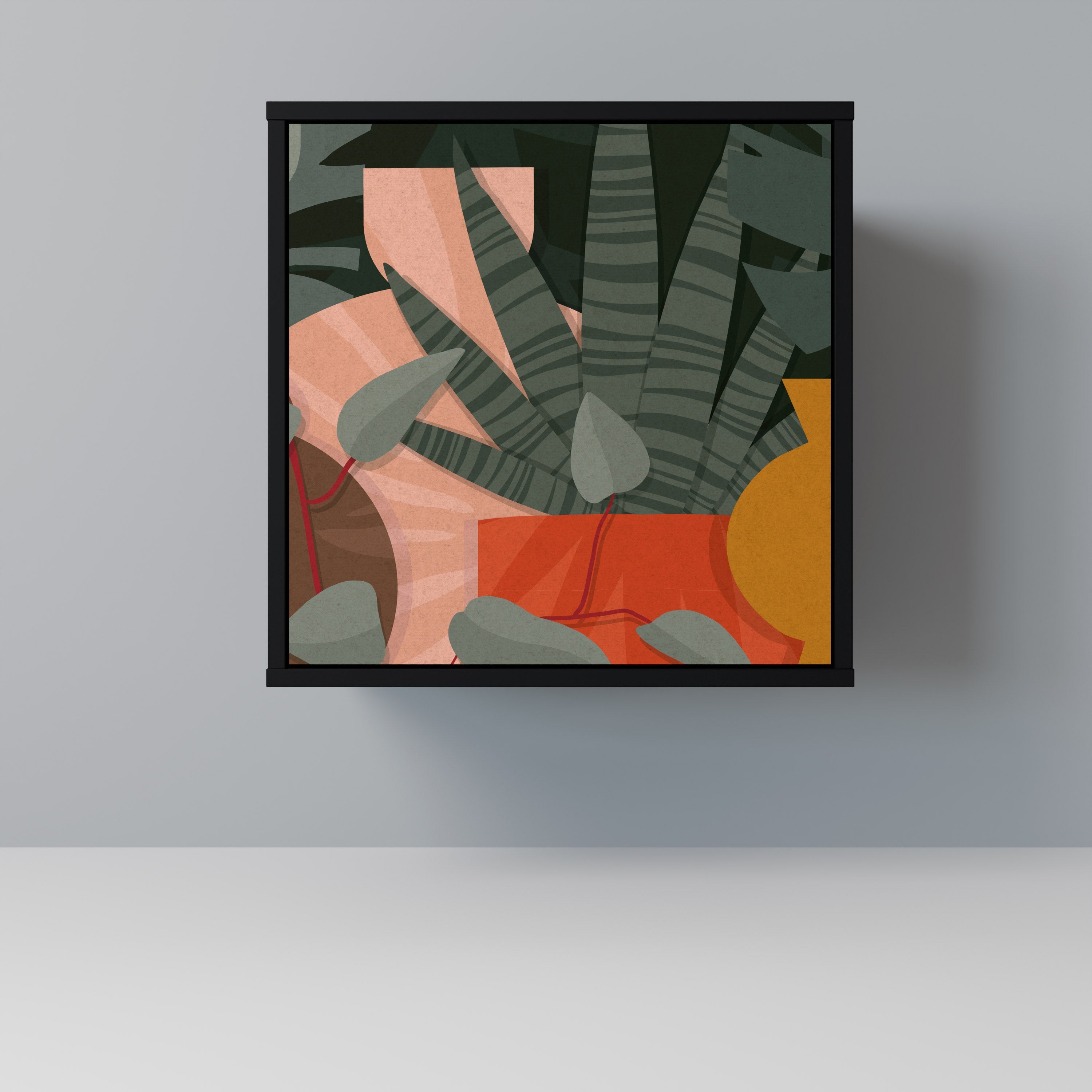 TROPICAL COMPOSITION Aparador de 1 Porta em Acabamento Preto