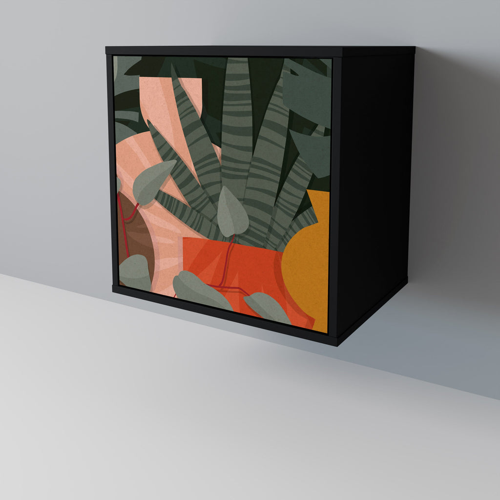 TROPICAL COMPOSITION Aparador de 1 Porta em Acabamento Preto