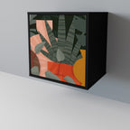 TROPICAL COMPOSITION Aparador de 1 Porta em Acabamento Preto