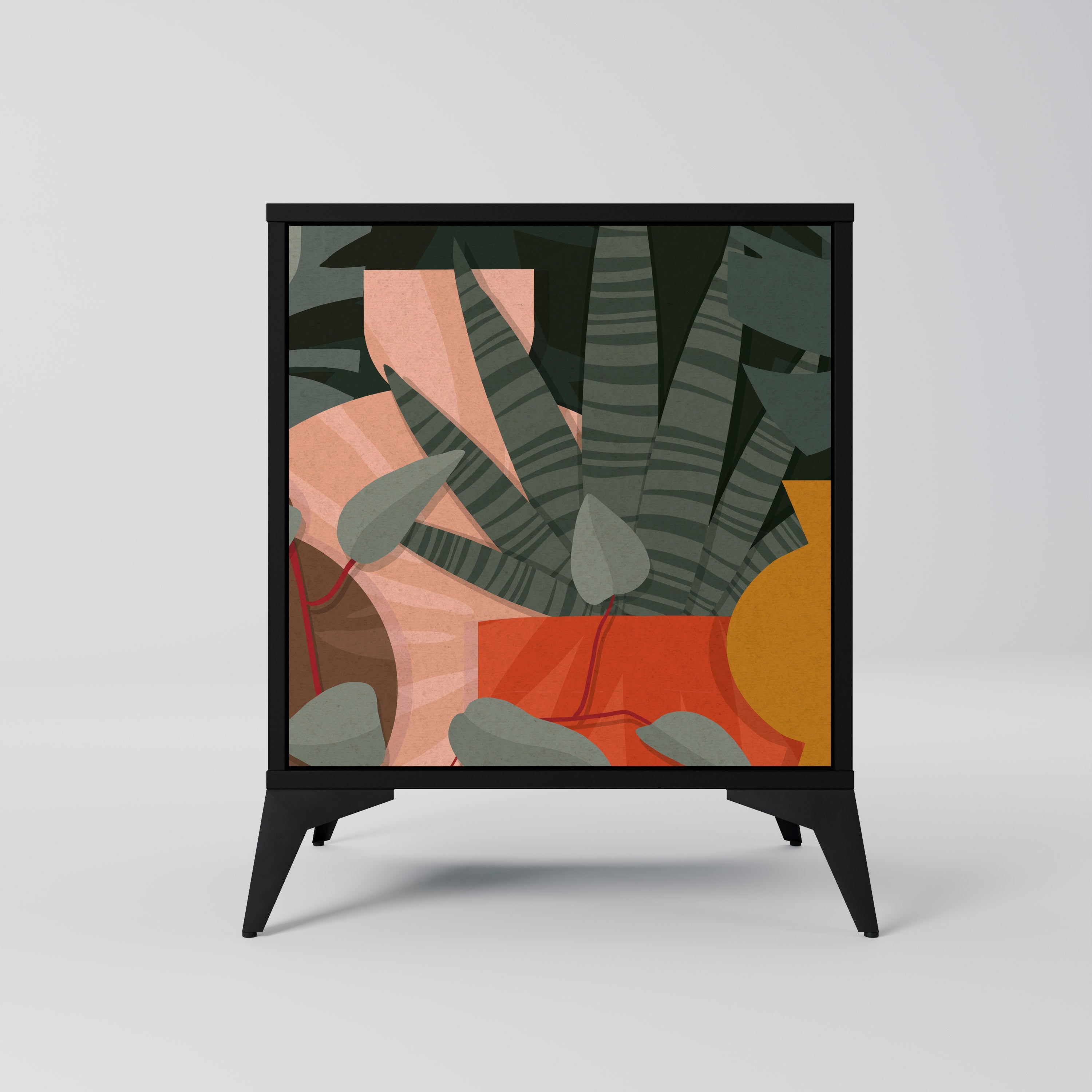 TROPICAL COMPOSITION Aparador de 1 Porta em Acabamento Preto