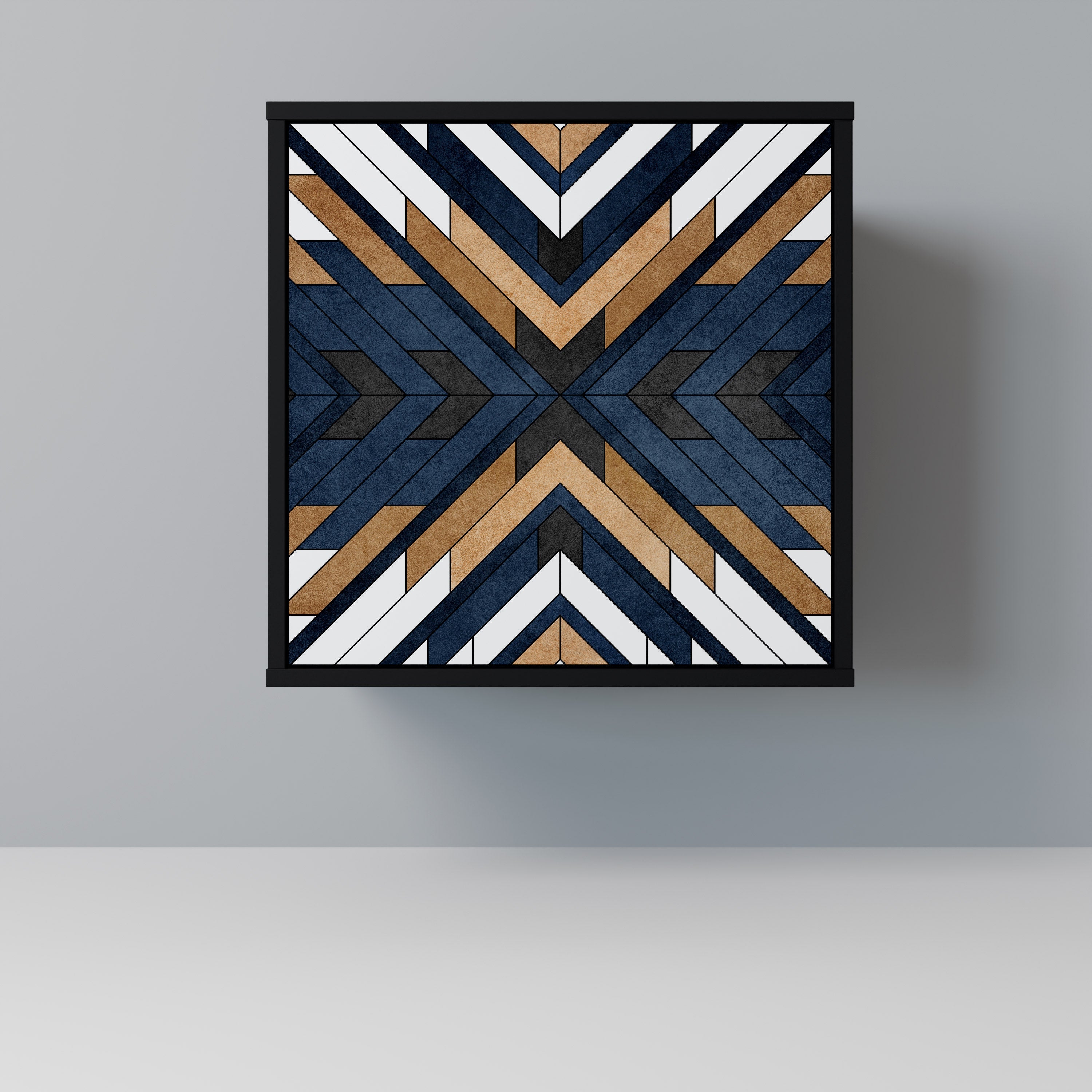 ARTFUL GEOMETRY Aparador de 1 Porta em Acabamento Preto