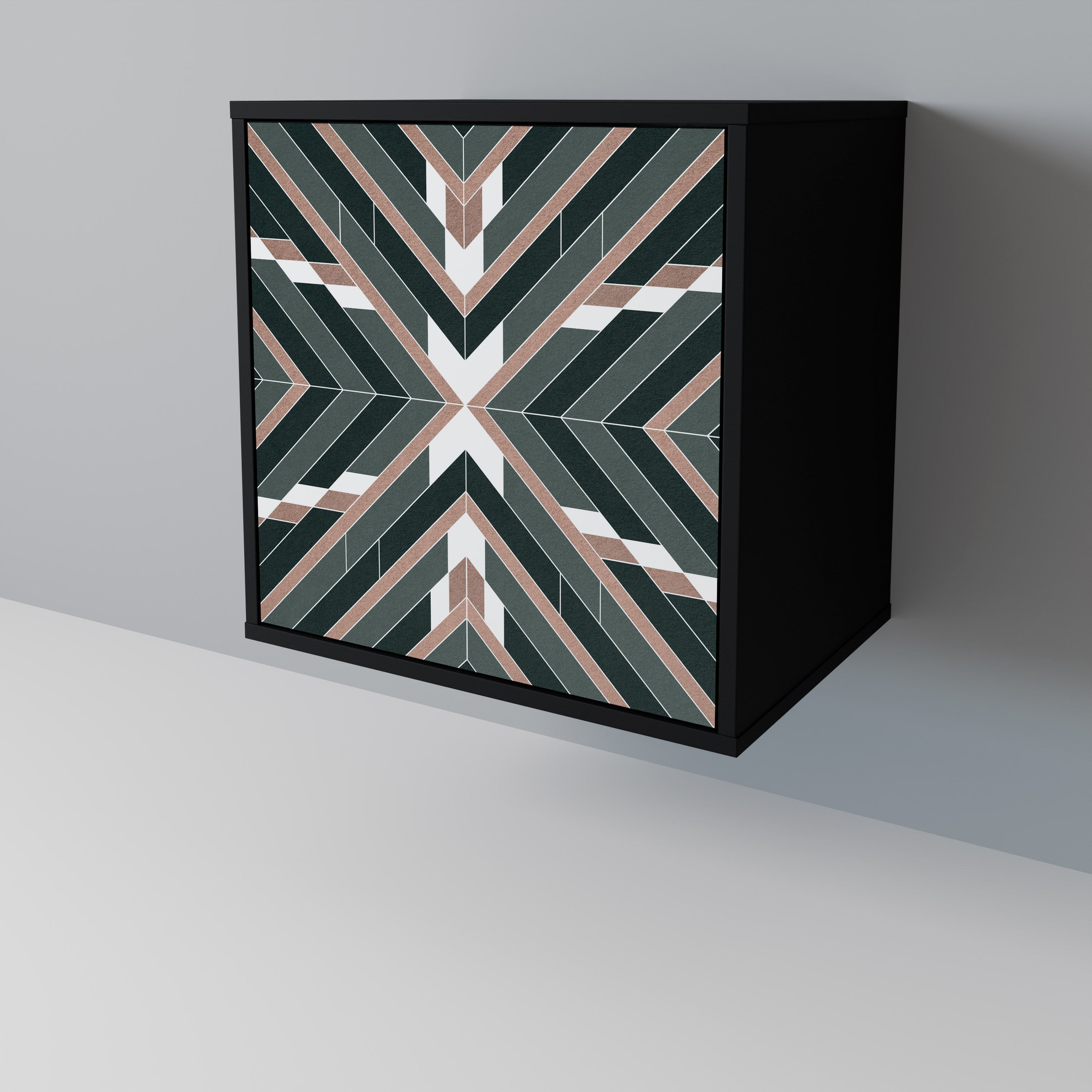 DIMENSION DELIGHTS Aparador de 1 Porta em Acabamento Preto