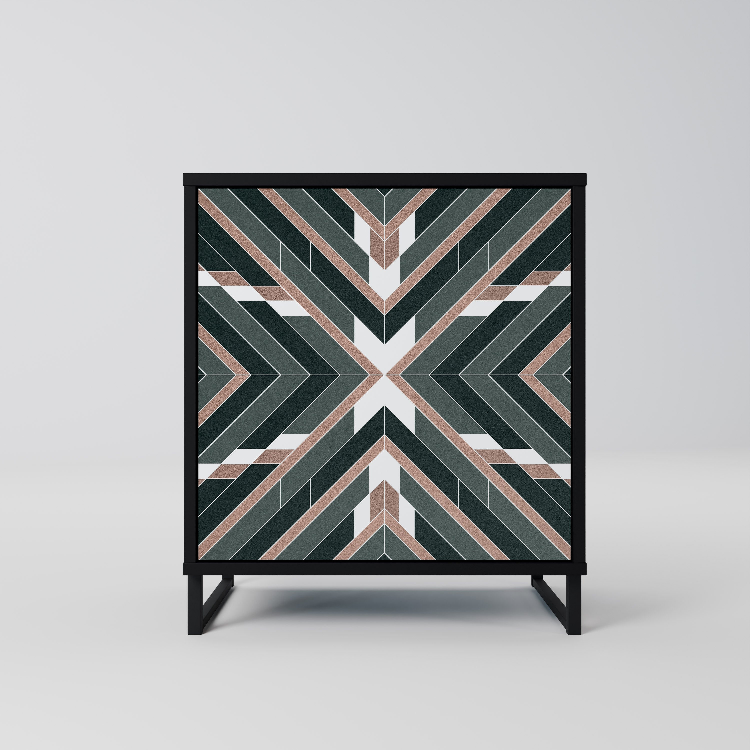 DIMENSION DELIGHTS Aparador de 1 Porta em Acabamento Preto