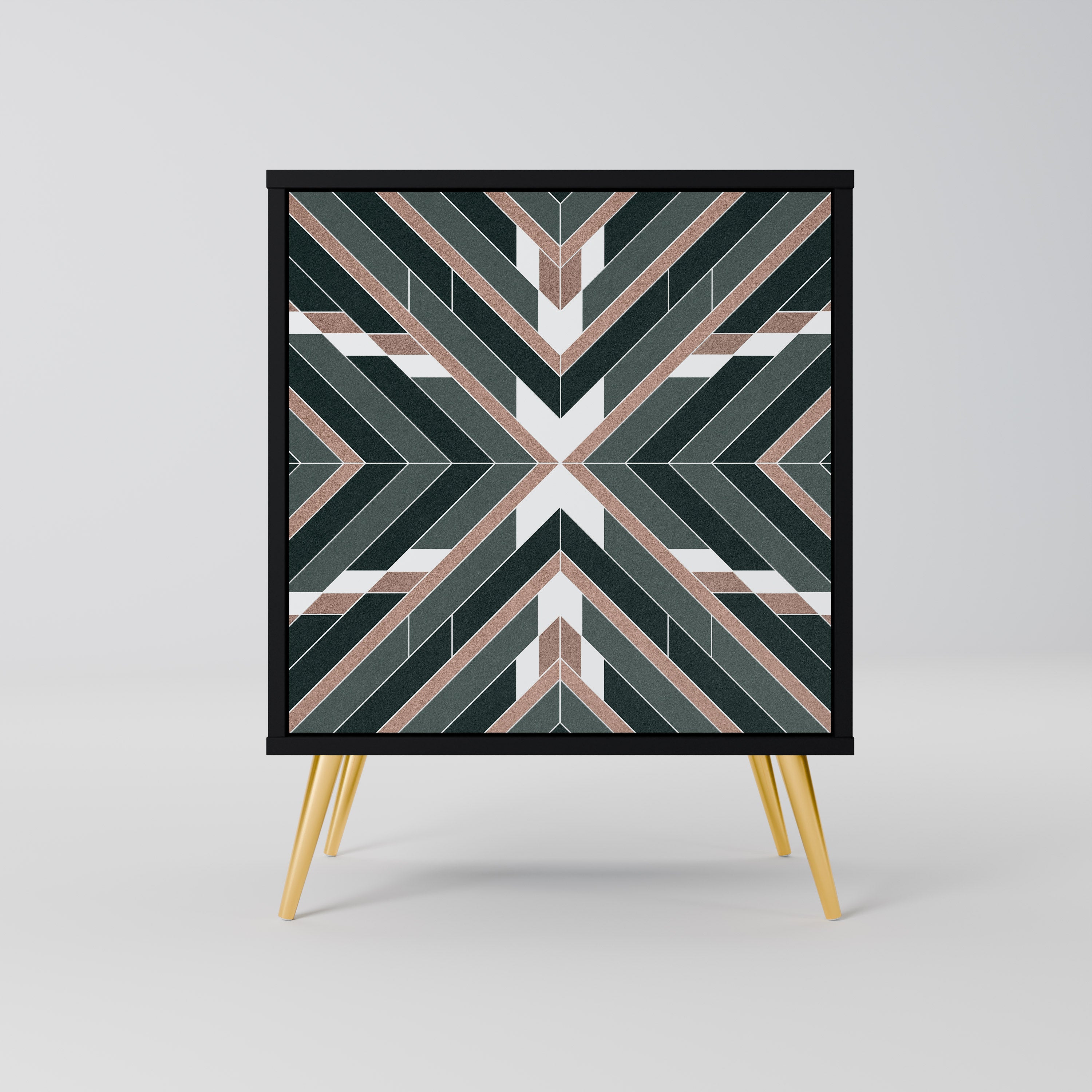 DIMENSION DELIGHTS Aparador de 1 Porta em Acabamento Preto