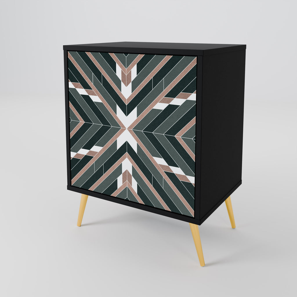 DIMENSION DELIGHTS Aparador de 1 Porta em Acabamento Preto