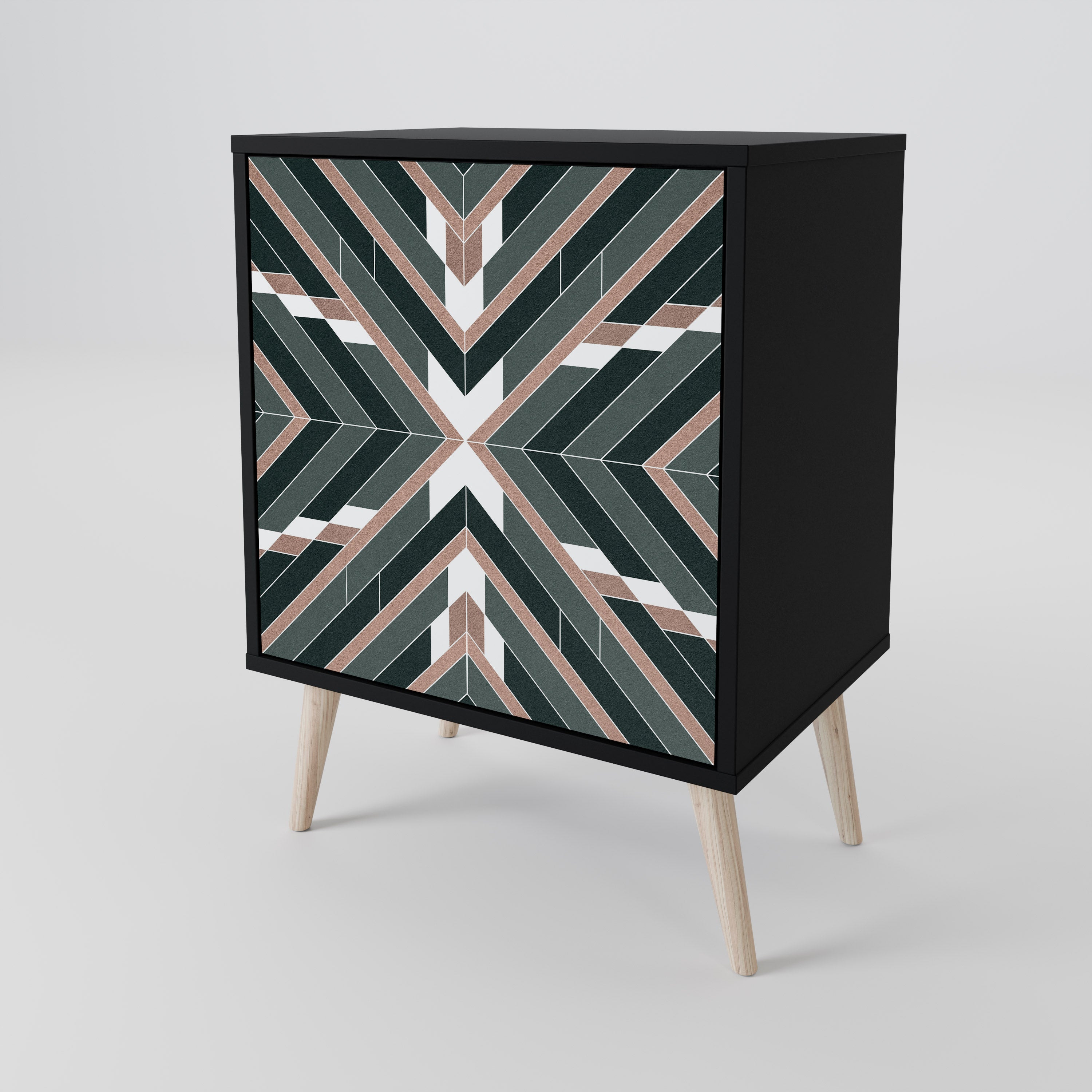 DIMENSION DELIGHTS Aparador de 1 Porta em Acabamento Preto