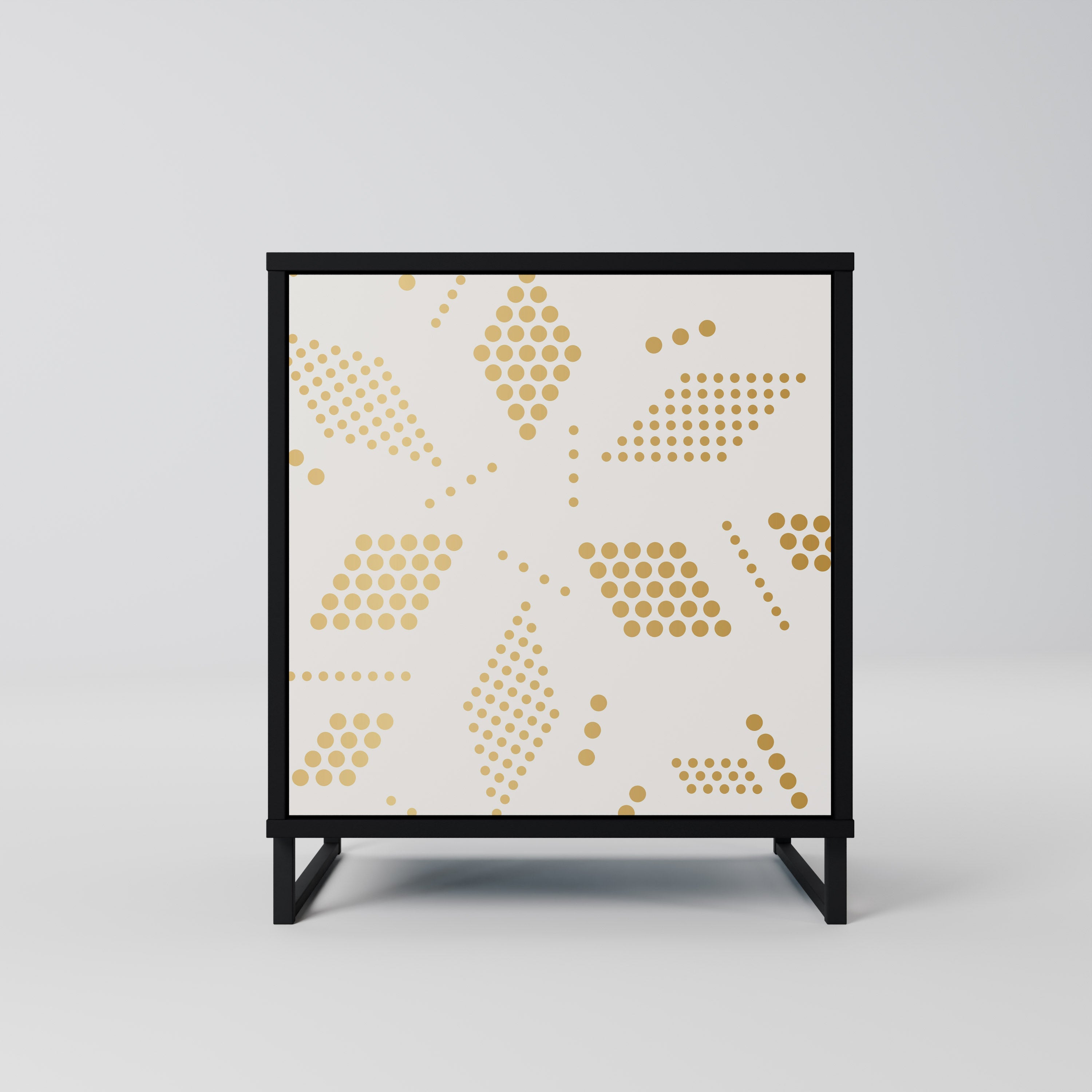 SPOTTED DAZE Aparador de 1 Porta em Acabamento Preto