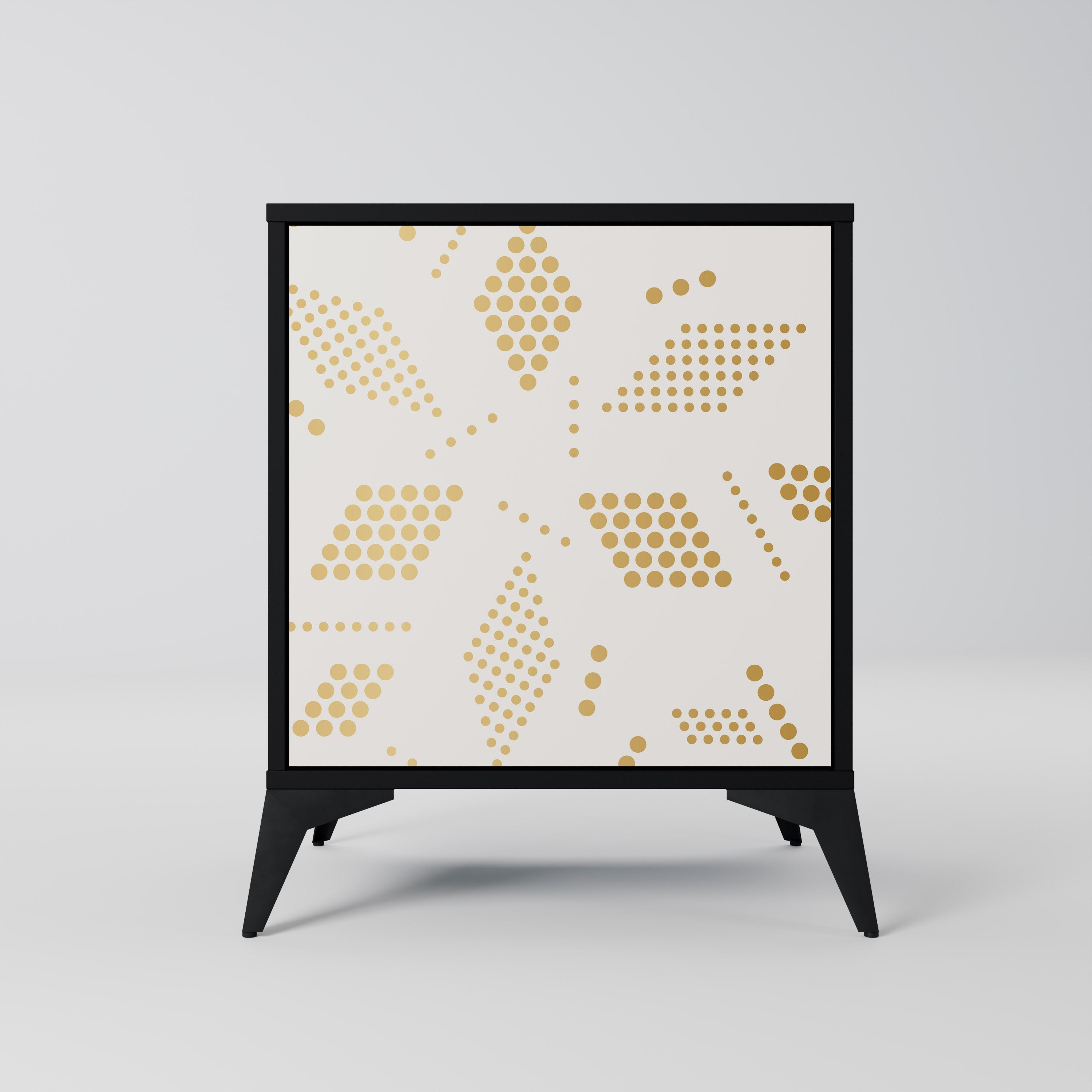 SPOTTED DAZE Aparador de 1 Porta em Acabamento Preto