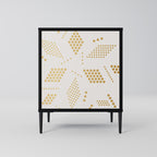 SPOTTED DAZE Aparador de 1 Porta em Acabamento Preto