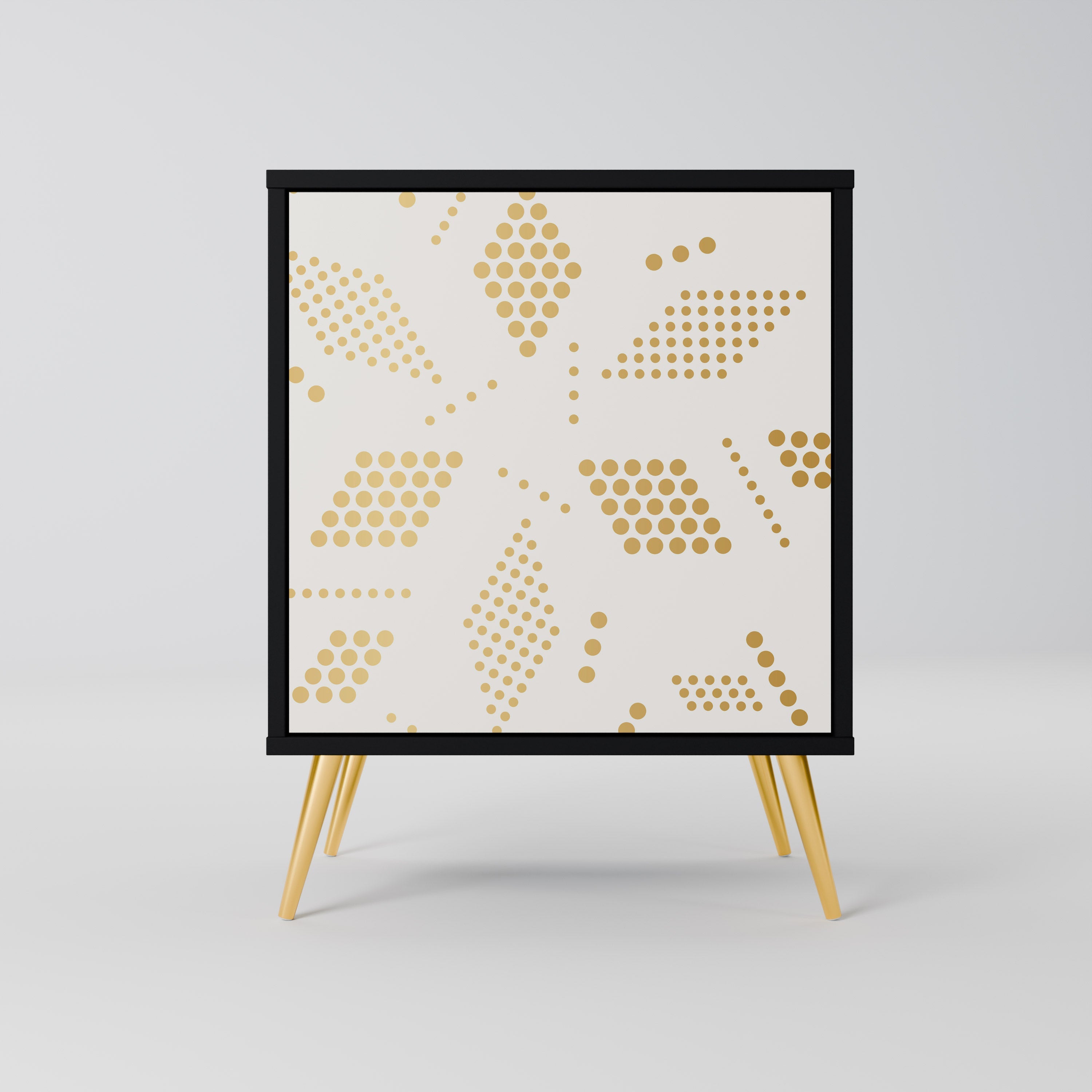 SPOTTED DAZE Aparador de 1 Porta em Acabamento Preto