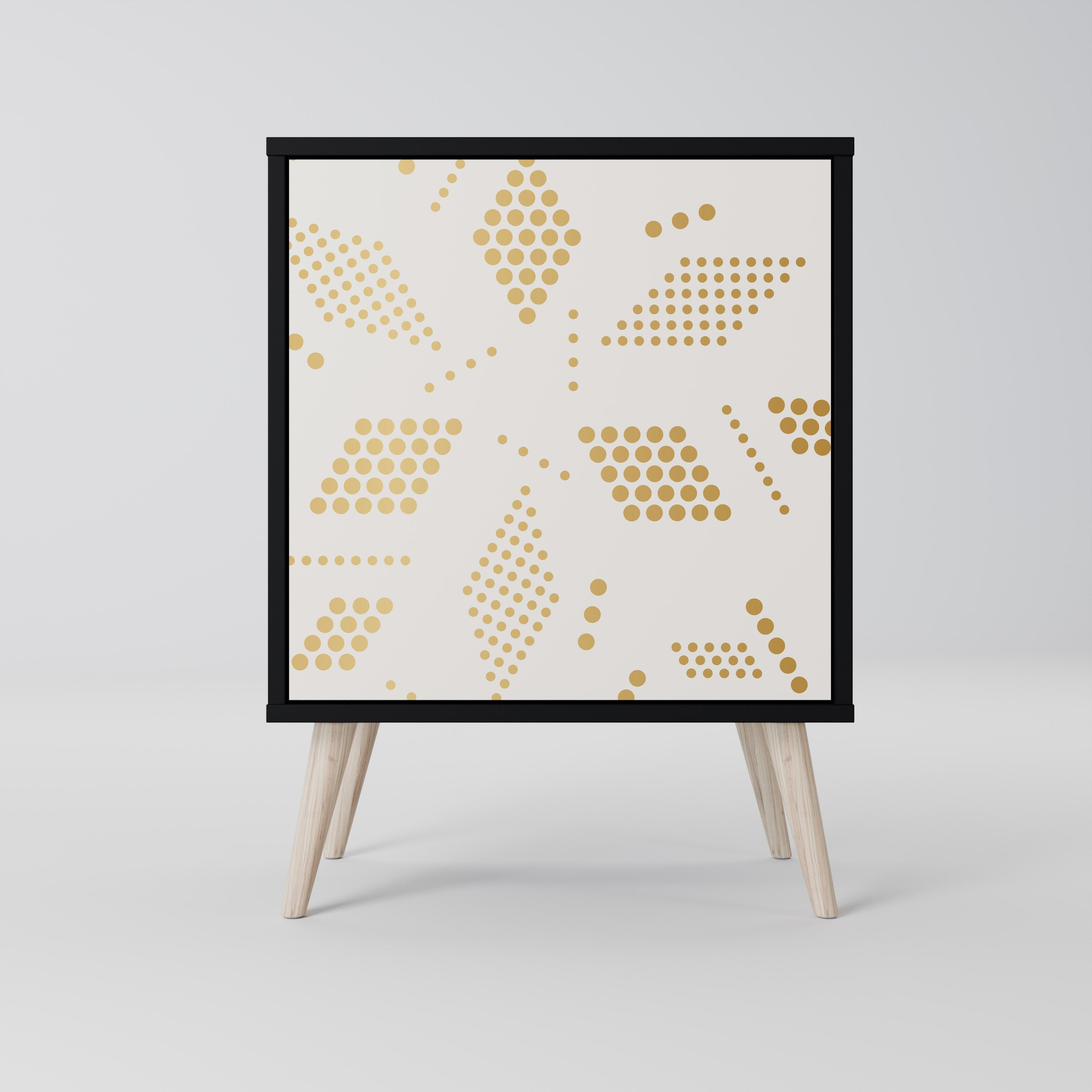 SPOTTED DAZE Aparador de 1 Porta em Acabamento Preto