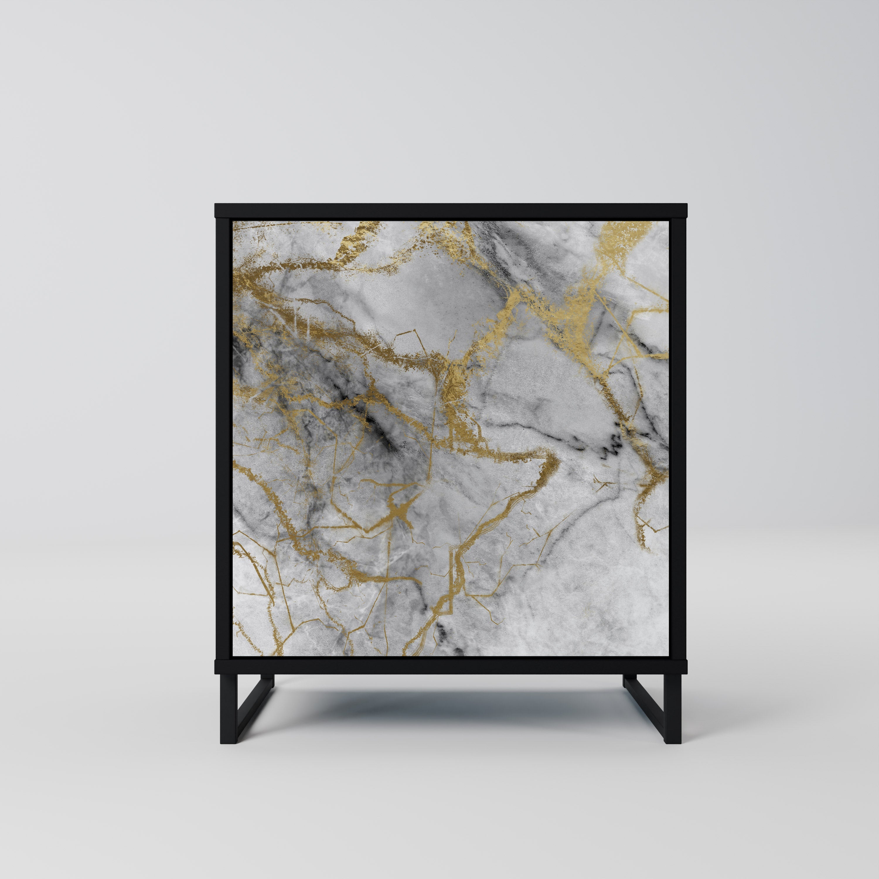 TIMELESS GLIDE Aparador de 1 Porta em Acabamento Preto