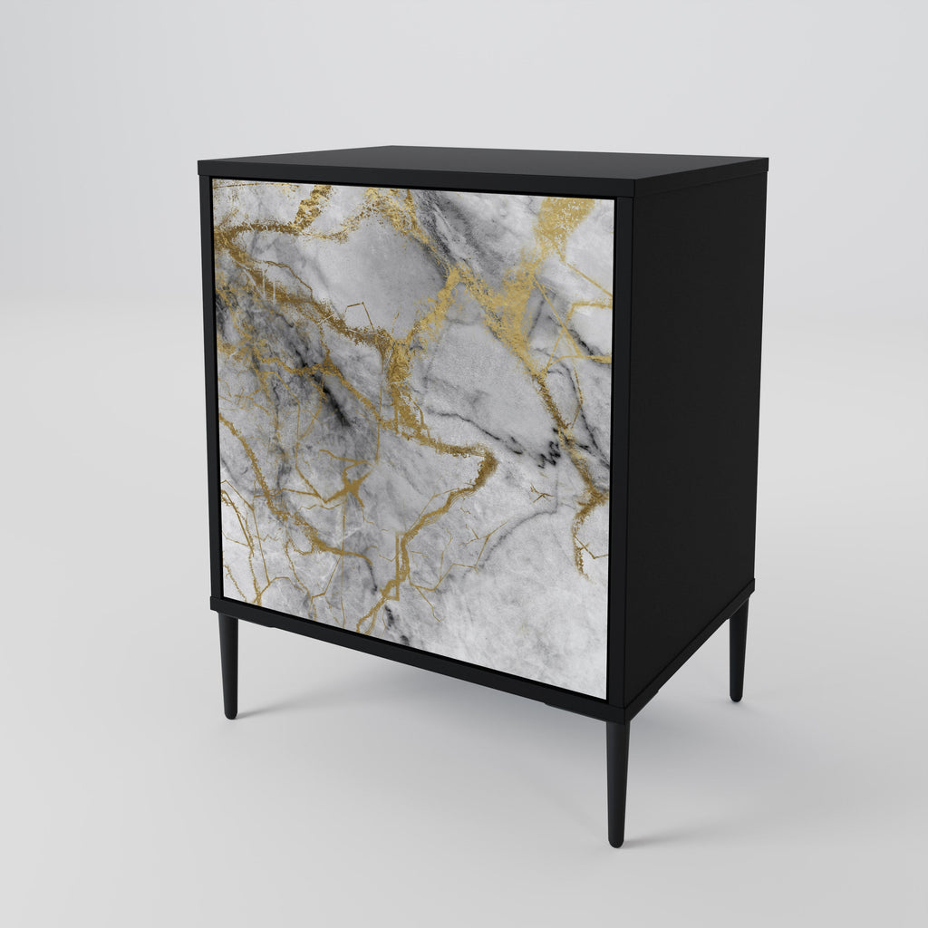 TIMELESS GLIDE Aparador de 1 Porta em Acabamento Preto