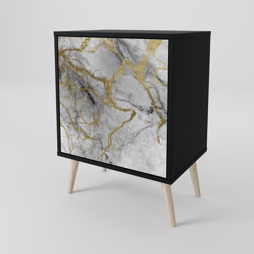 TIMELESS GLIDE Aparador de 1 Porta em Acabamento Preto