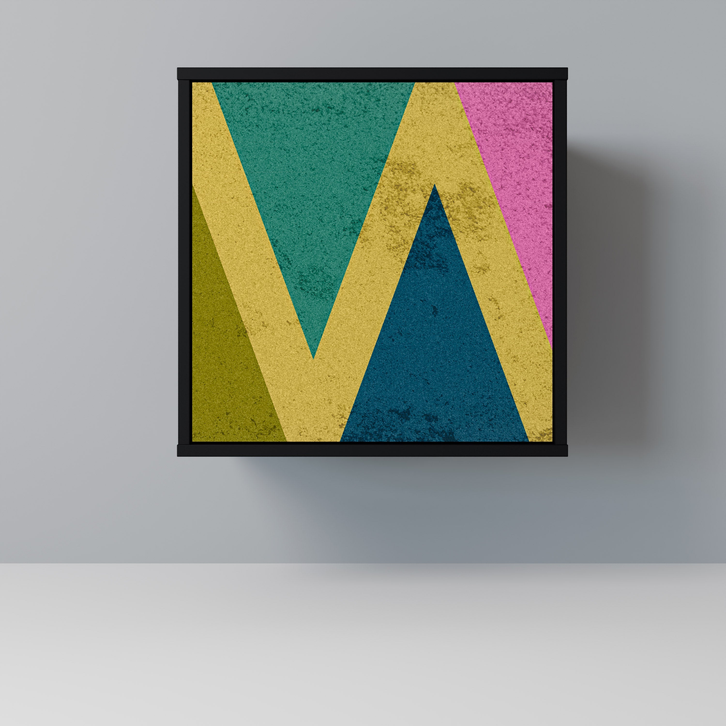 COLORFUL TRIANGLES Aparador de 1 Porta em Acabamento Preto