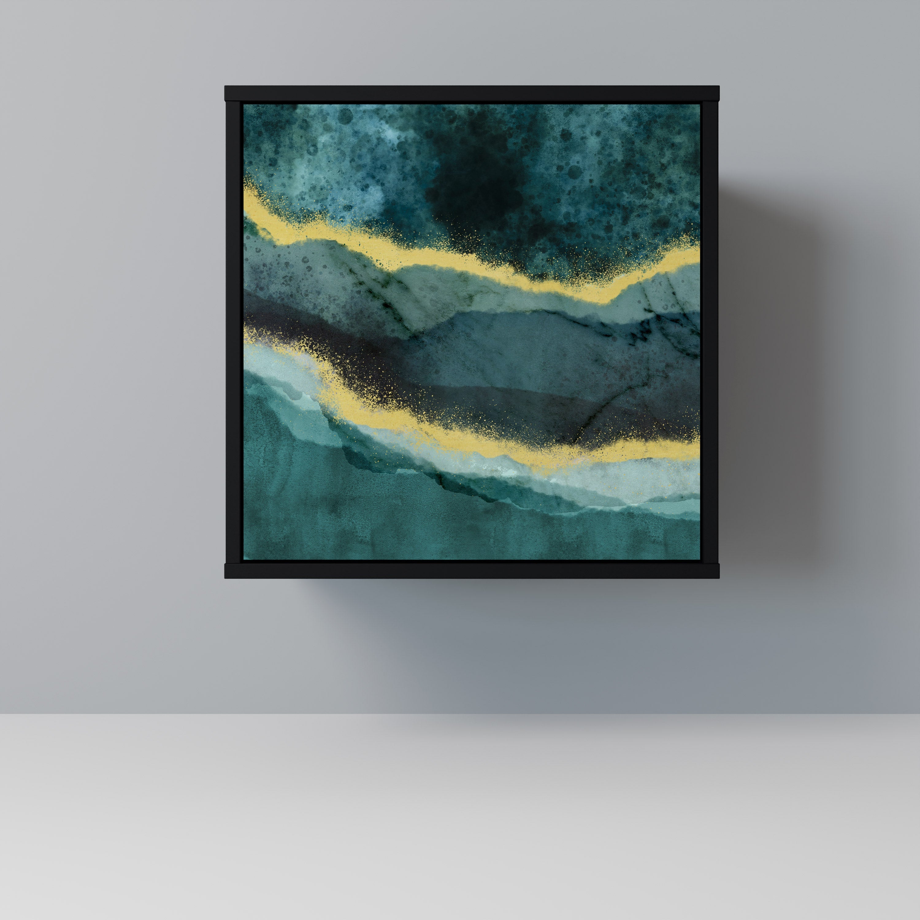 GOLDRUSH ODYSSEY Aparador de 1 Porta em Acabamento Preto