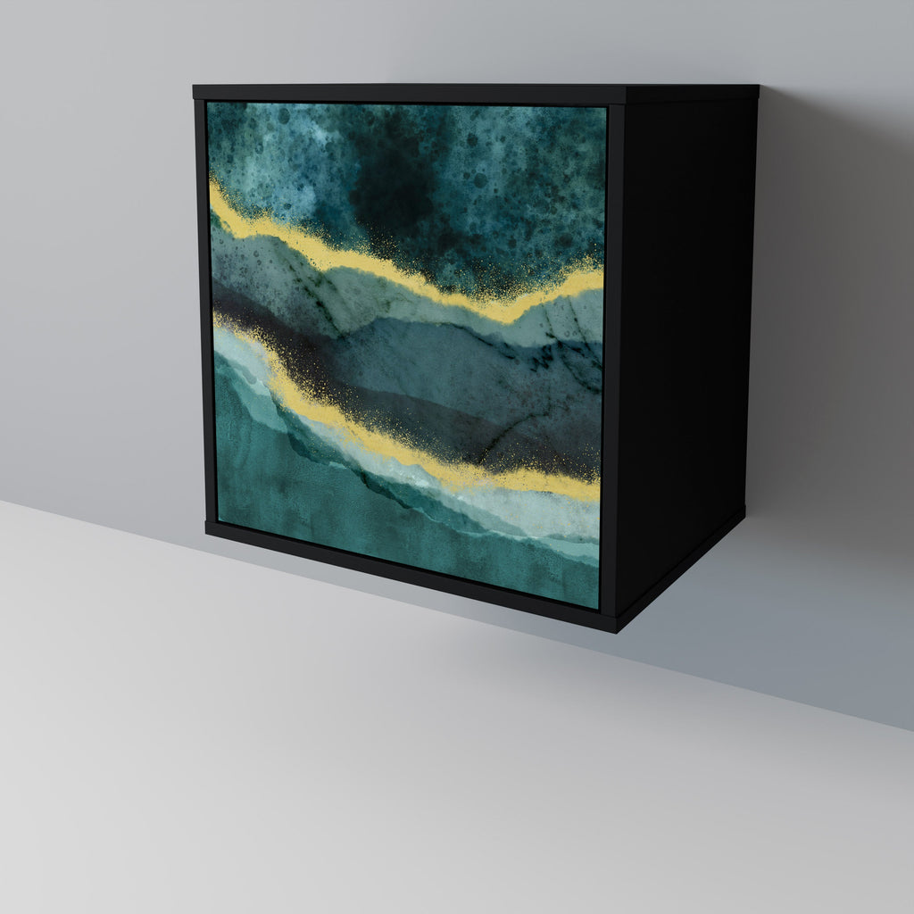 GOLDRUSH ODYSSEY Aparador de 1 Porta em Acabamento Preto