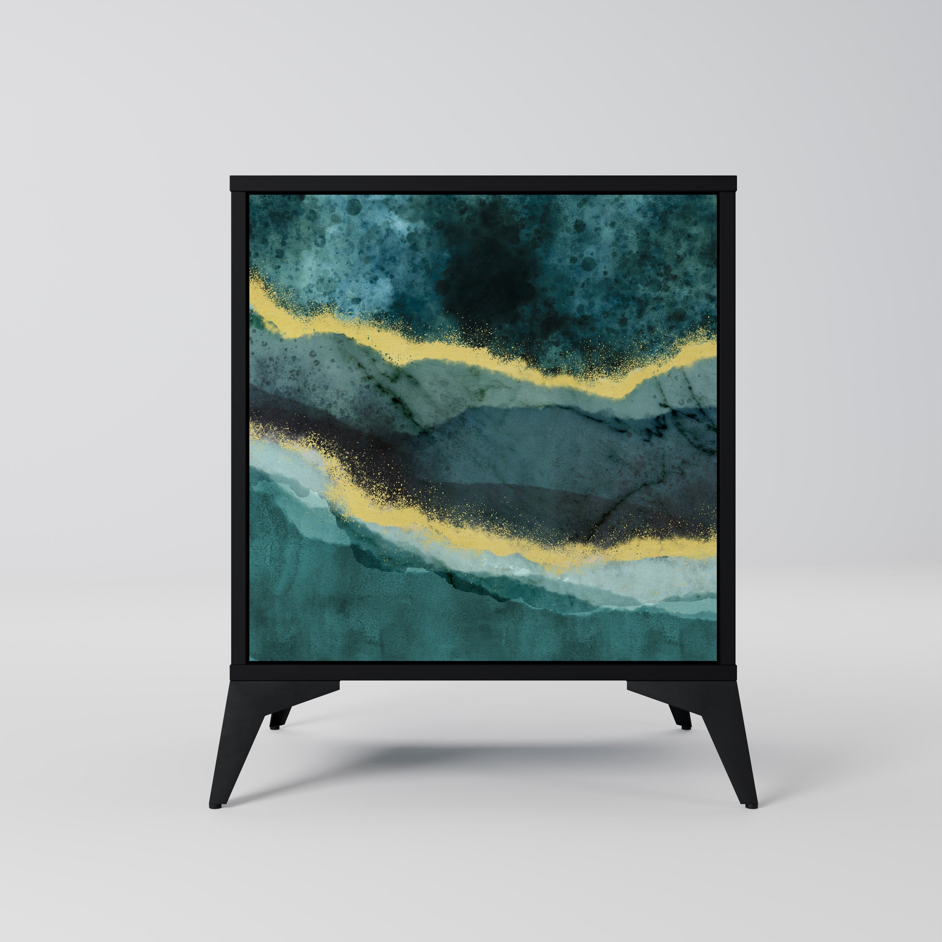 GOLDRUSH ODYSSEY Aparador de 1 Porta em Acabamento Preto