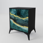 GOLDRUSH ODYSSEY Aparador de 1 Porta em Acabamento Preto