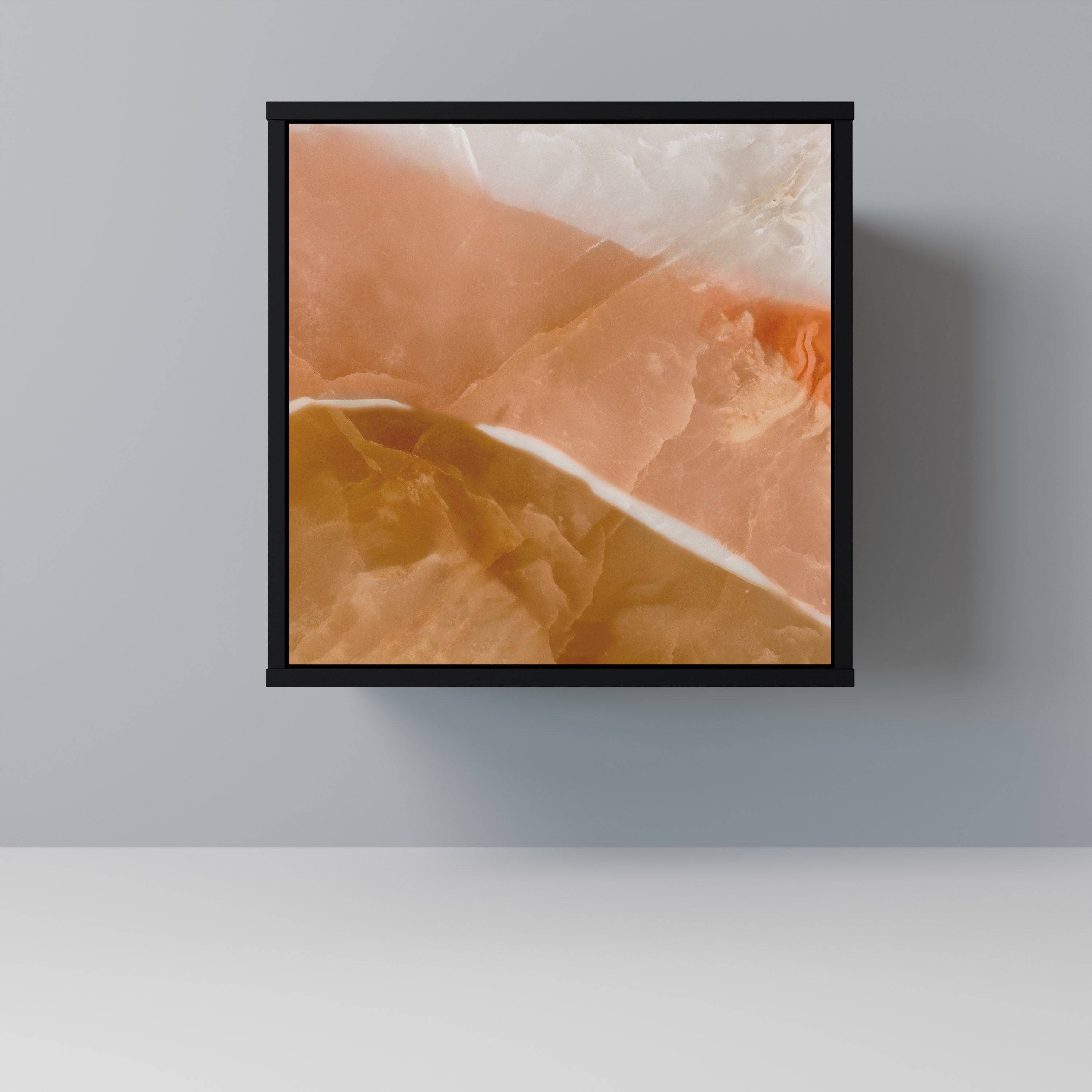 SANDHILLS SPLENDOUR Aparador de 1 Porta em Acabamento Preto