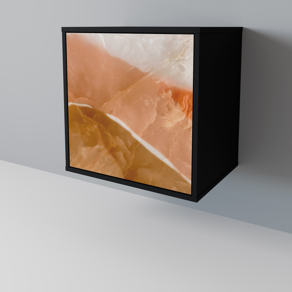 SANDHILLS SPLENDOUR Aparador de 1 Porta em Acabamento Preto