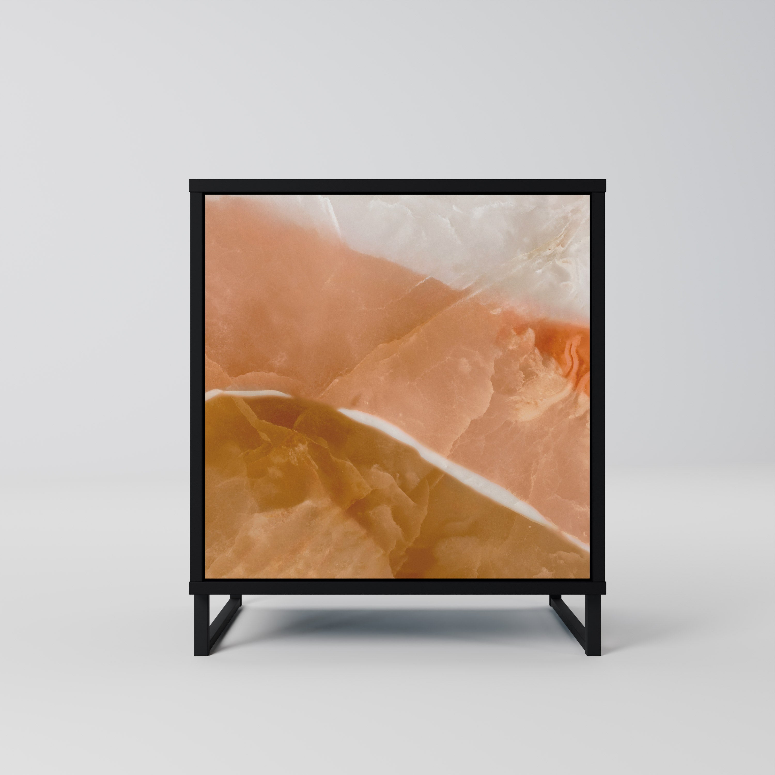 SANDHILLS SPLENDOUR Aparador de 1 Porta em Acabamento Preto