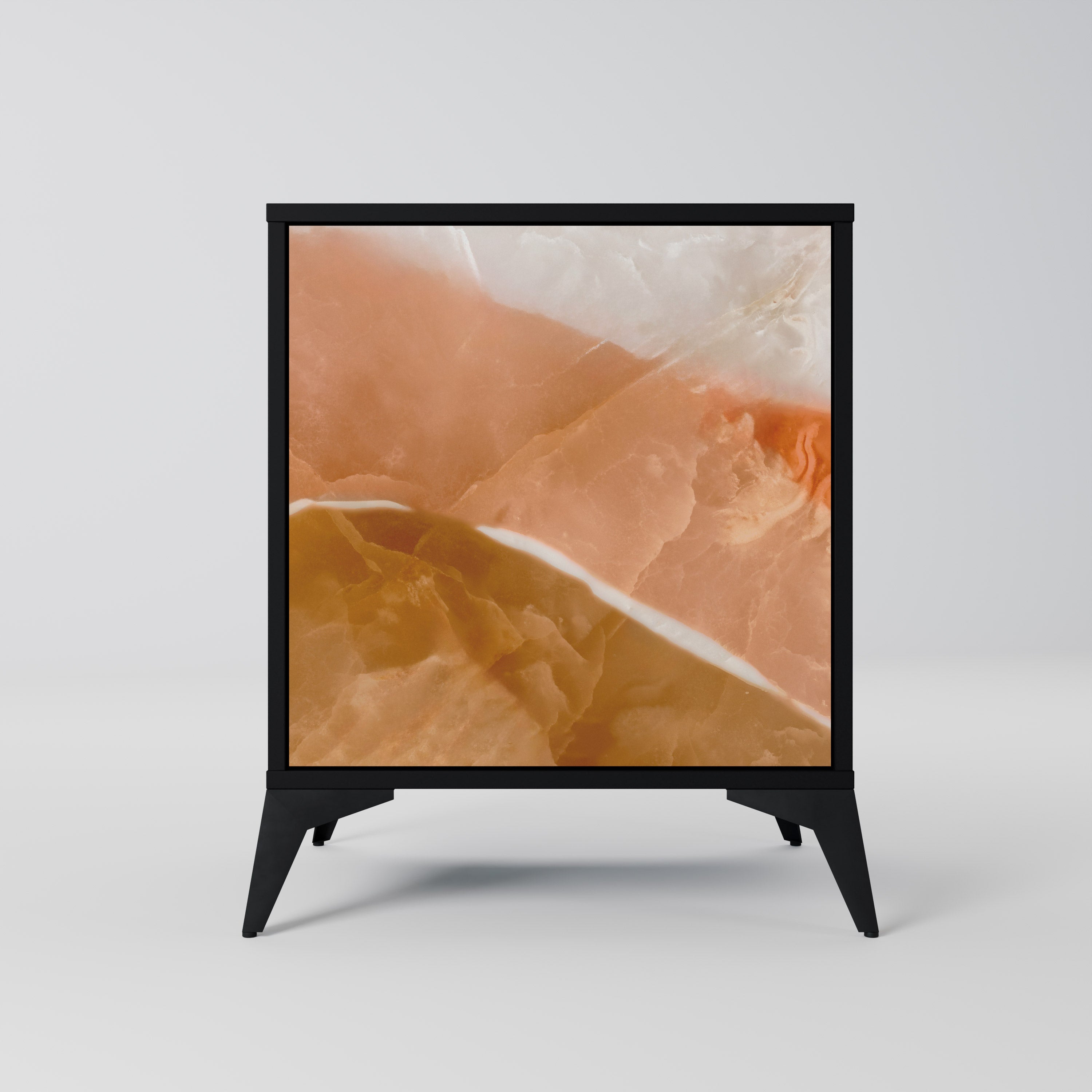 SANDHILLS SPLENDOUR Aparador de 1 Porta em Acabamento Preto