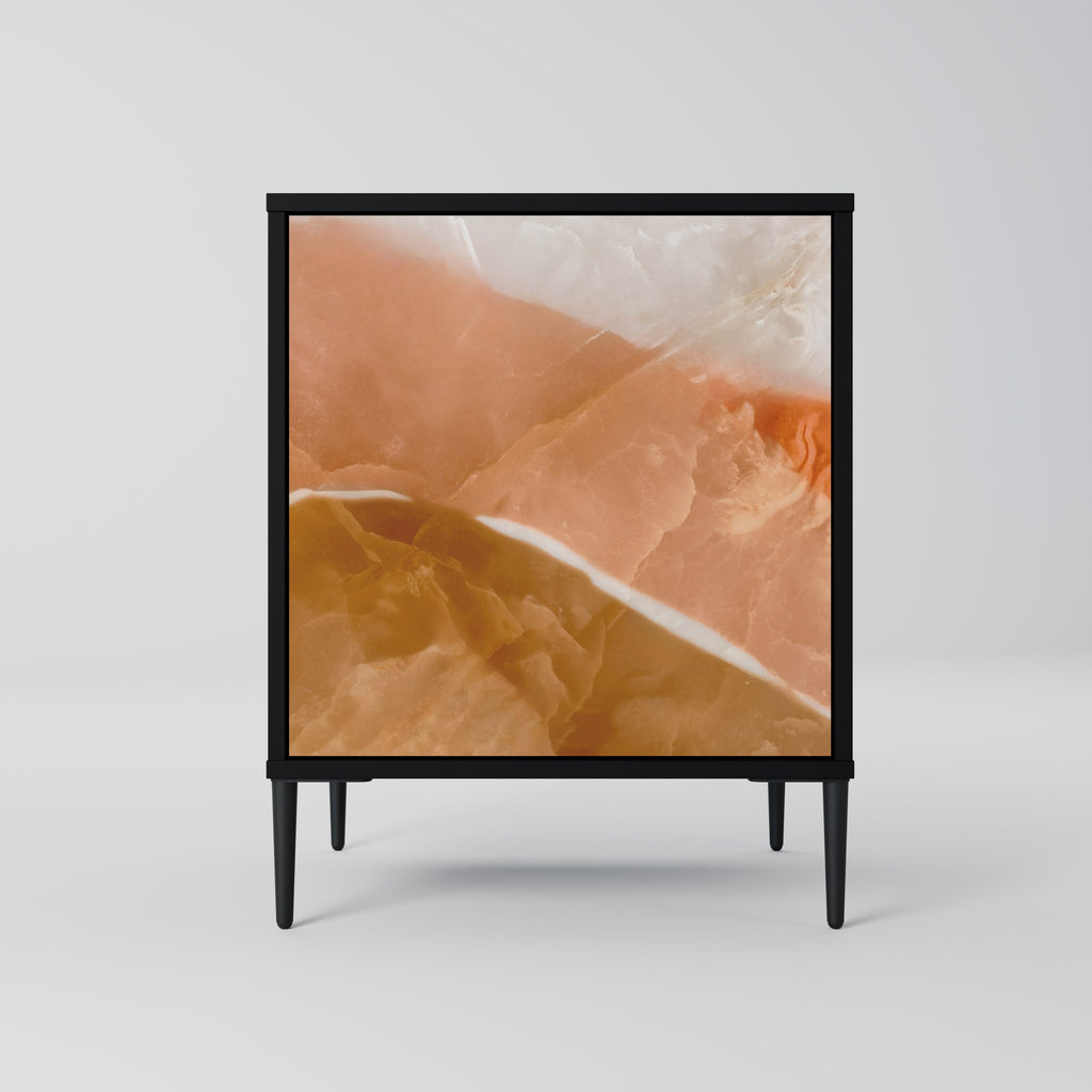 SANDHILLS SPLENDOUR Aparador de 1 Porta em Acabamento Preto