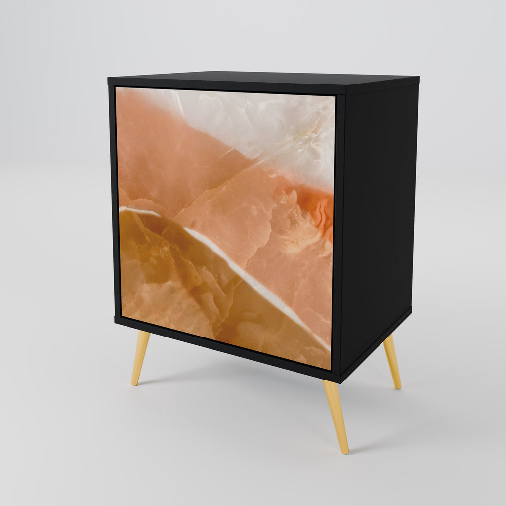 SANDHILLS SPLENDOUR Aparador de 1 Porta em Acabamento Preto